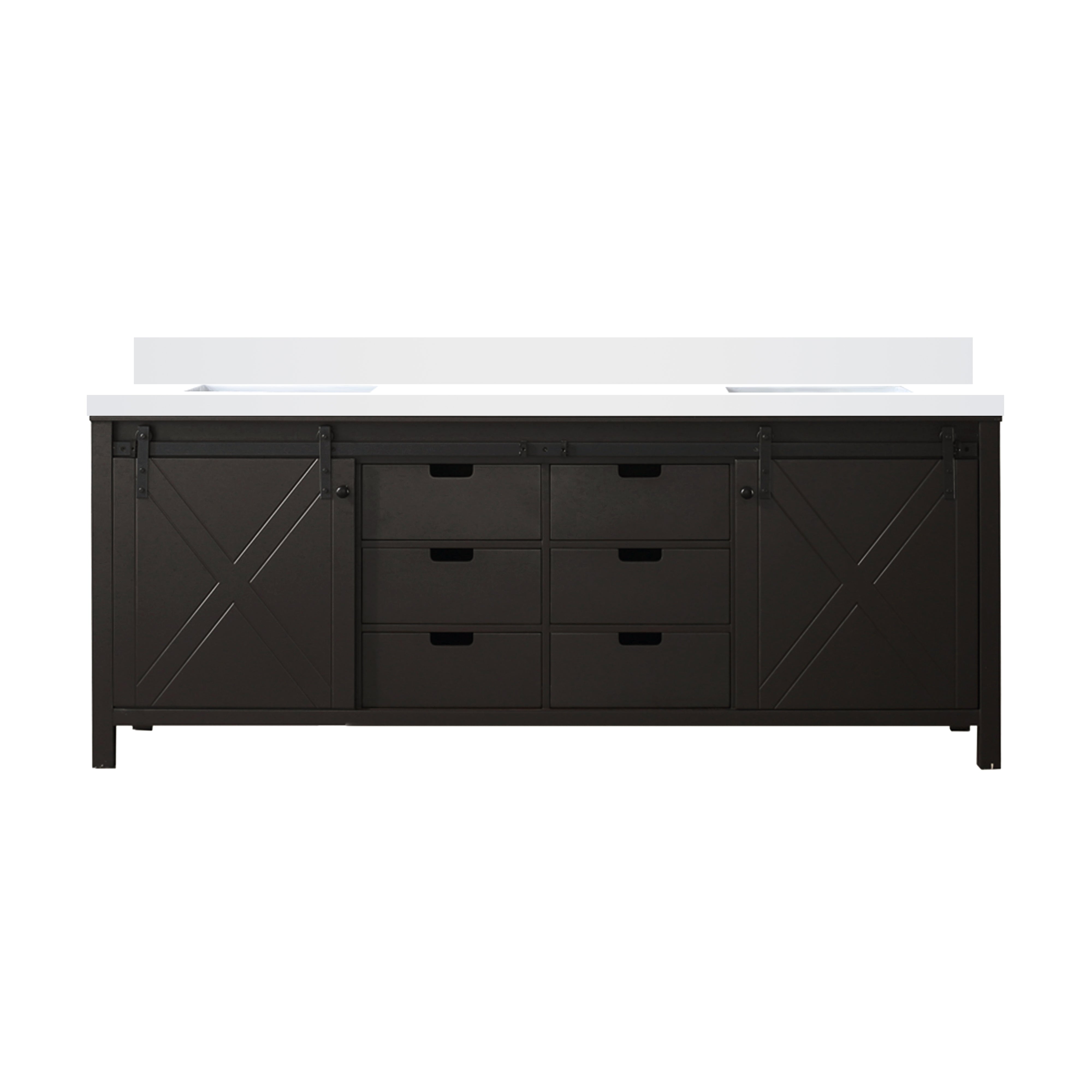 Lexora Marsyas 84 in W x 22 in D Double Bath Vanity