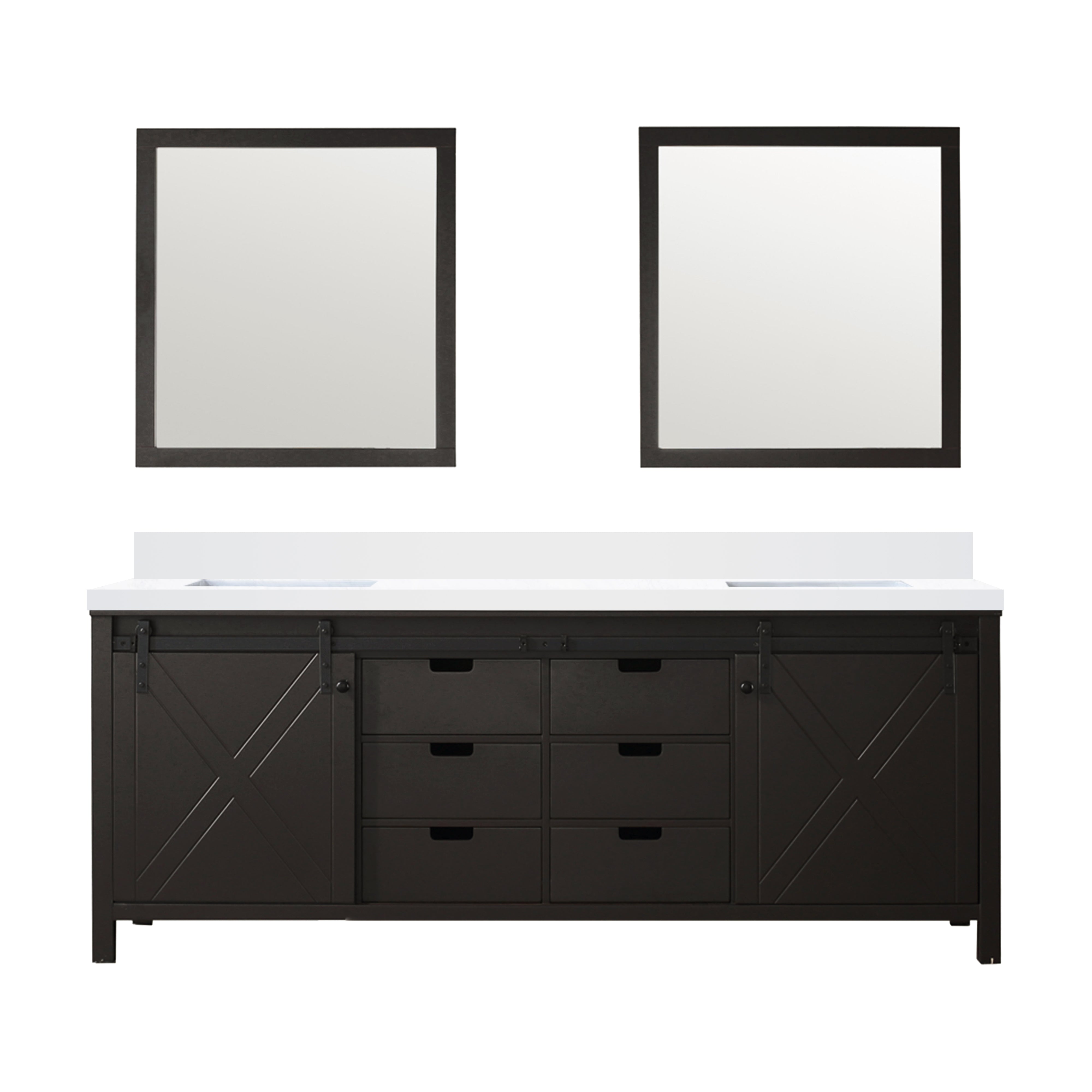 Lexora Marsyas 84 in W x 22 in D Double Bath Vanity