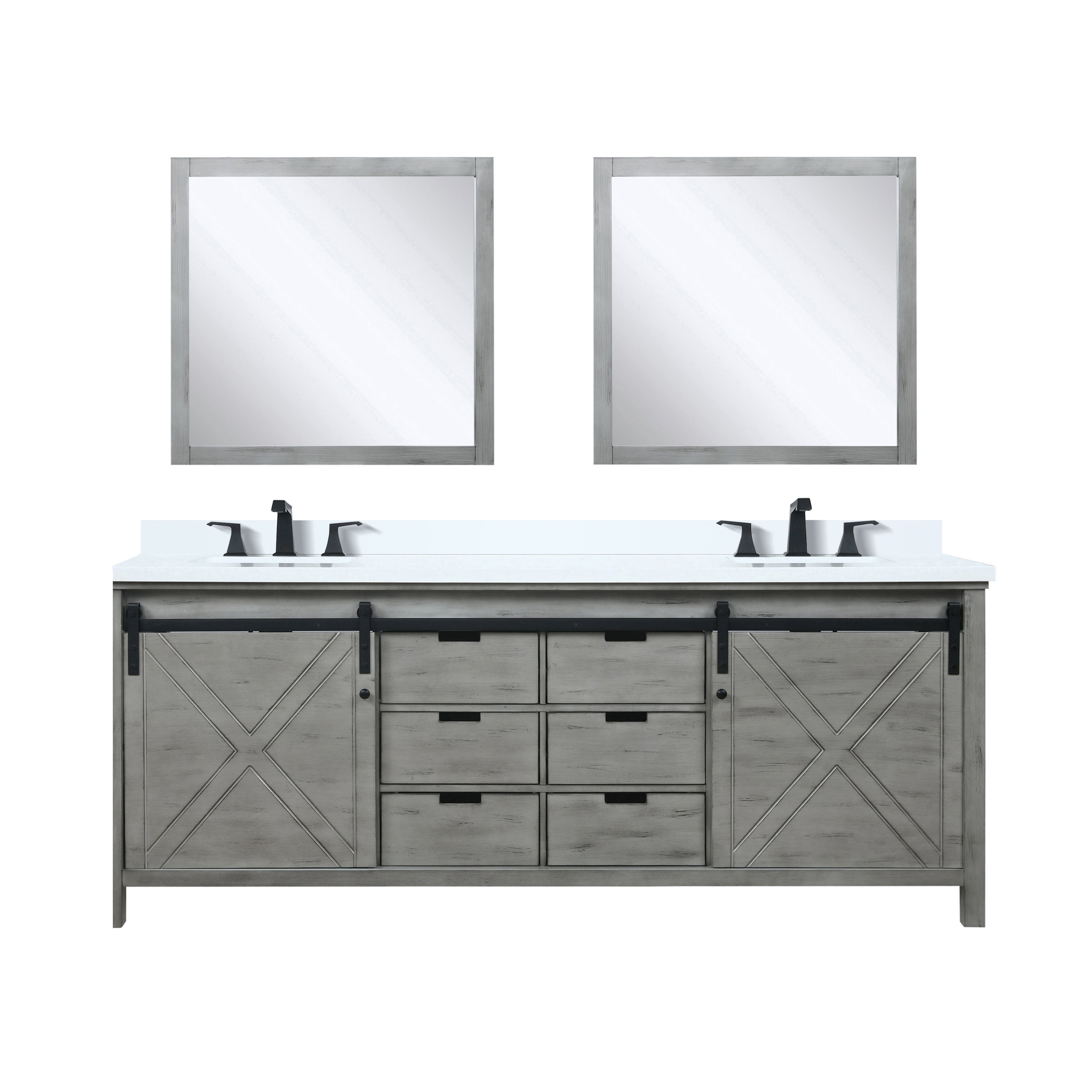 Lexora Marsyas 84 in W x 22 in D Double Bath Vanity