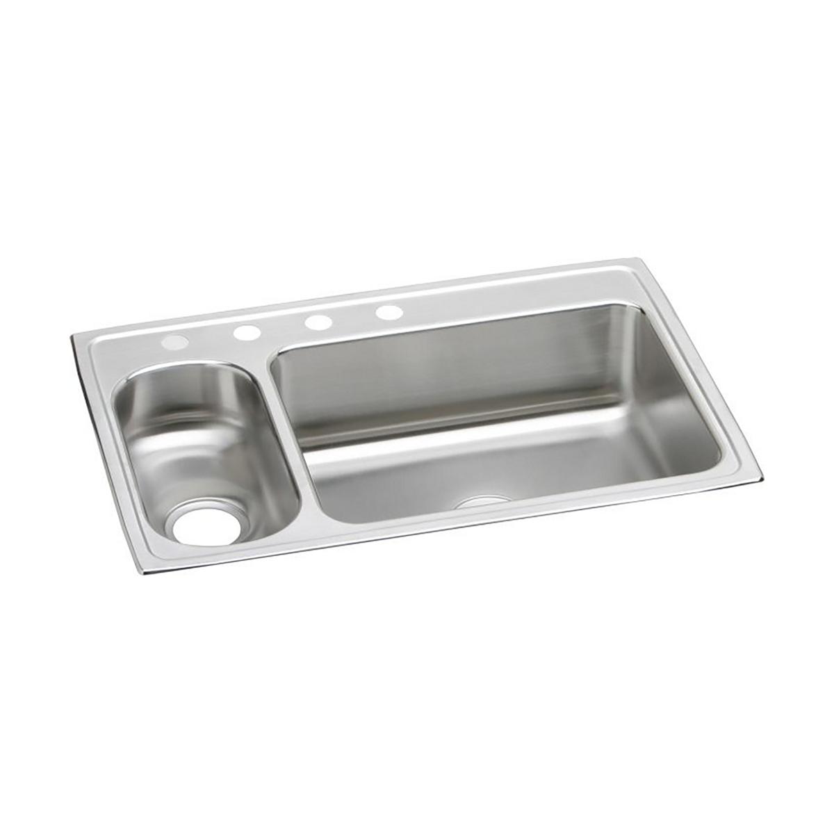 lustrous satin double bowl drop-in sink