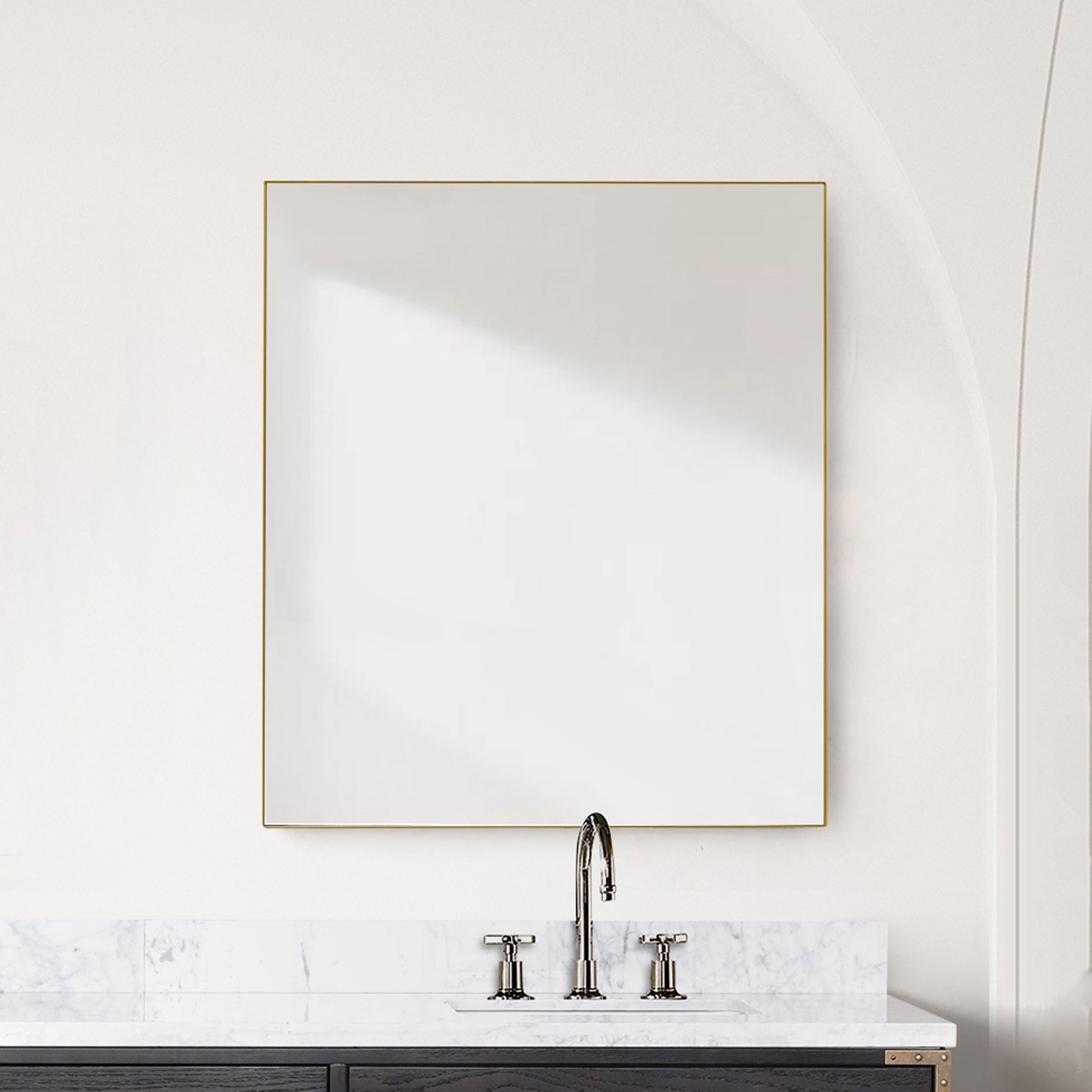 brushed gold mirror