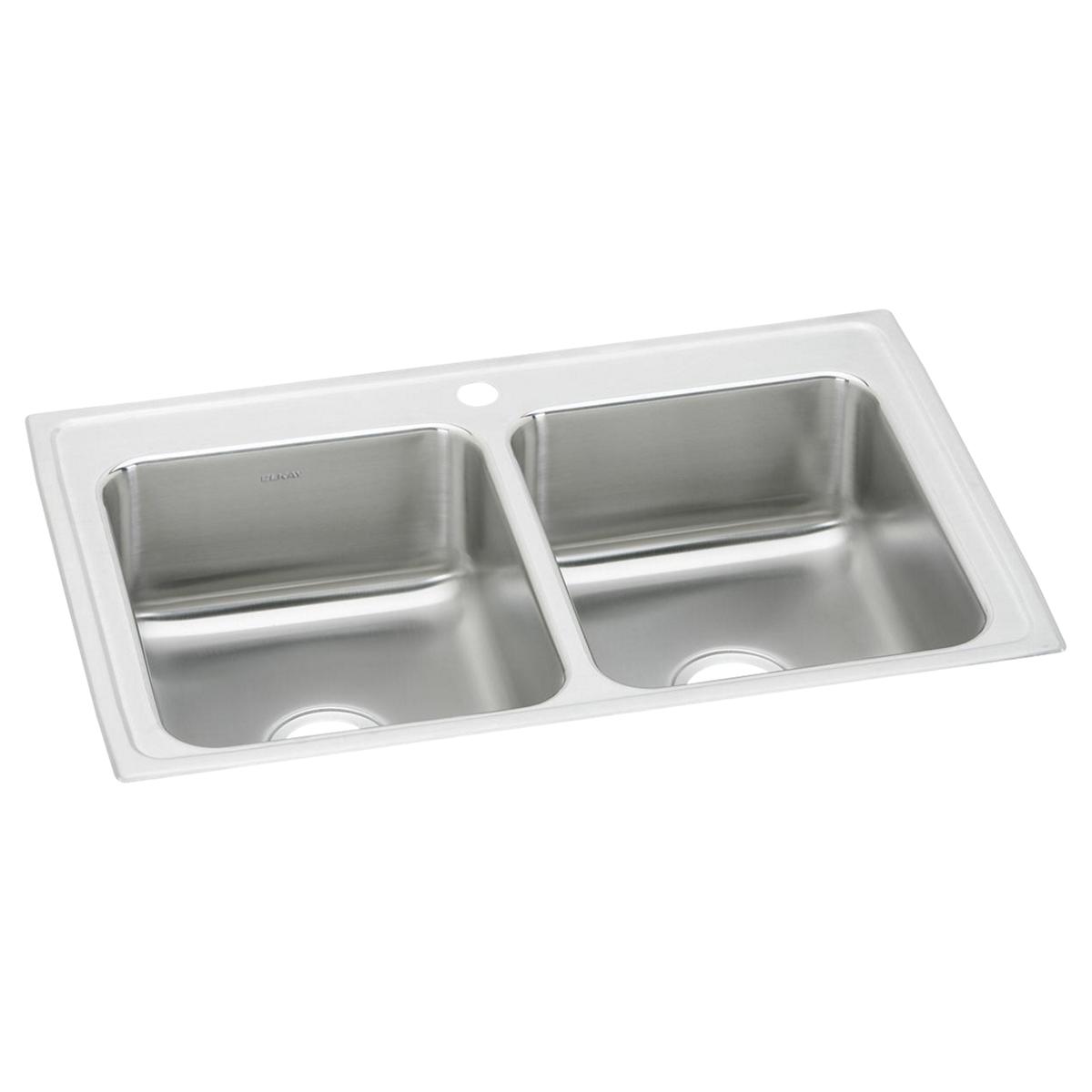 lustertone double bowl drop-in sink