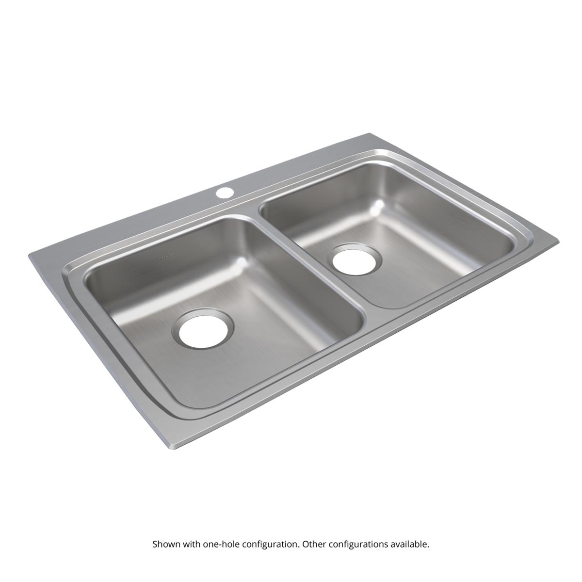 Elkay Lustertone Classic 33" x 22" x 6-1/2" Equal Double Bowl Drop-in ADA Sink