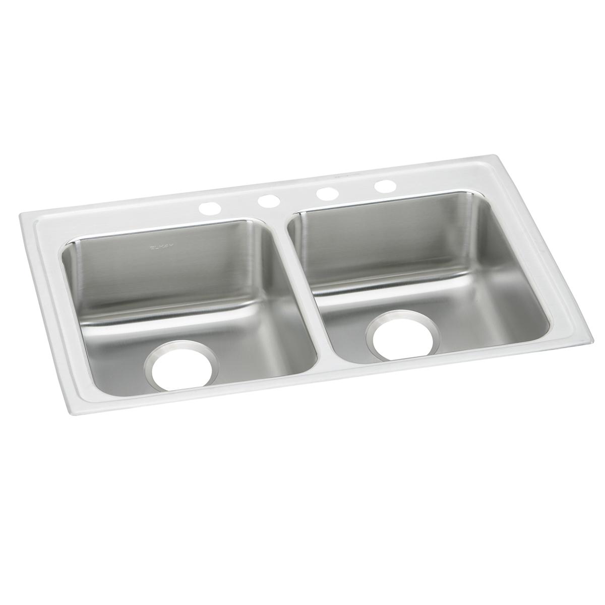 Elkay Lustertone Classic 37" x 22" x 6" Equal Double Bowl Drop-in ADA Sink