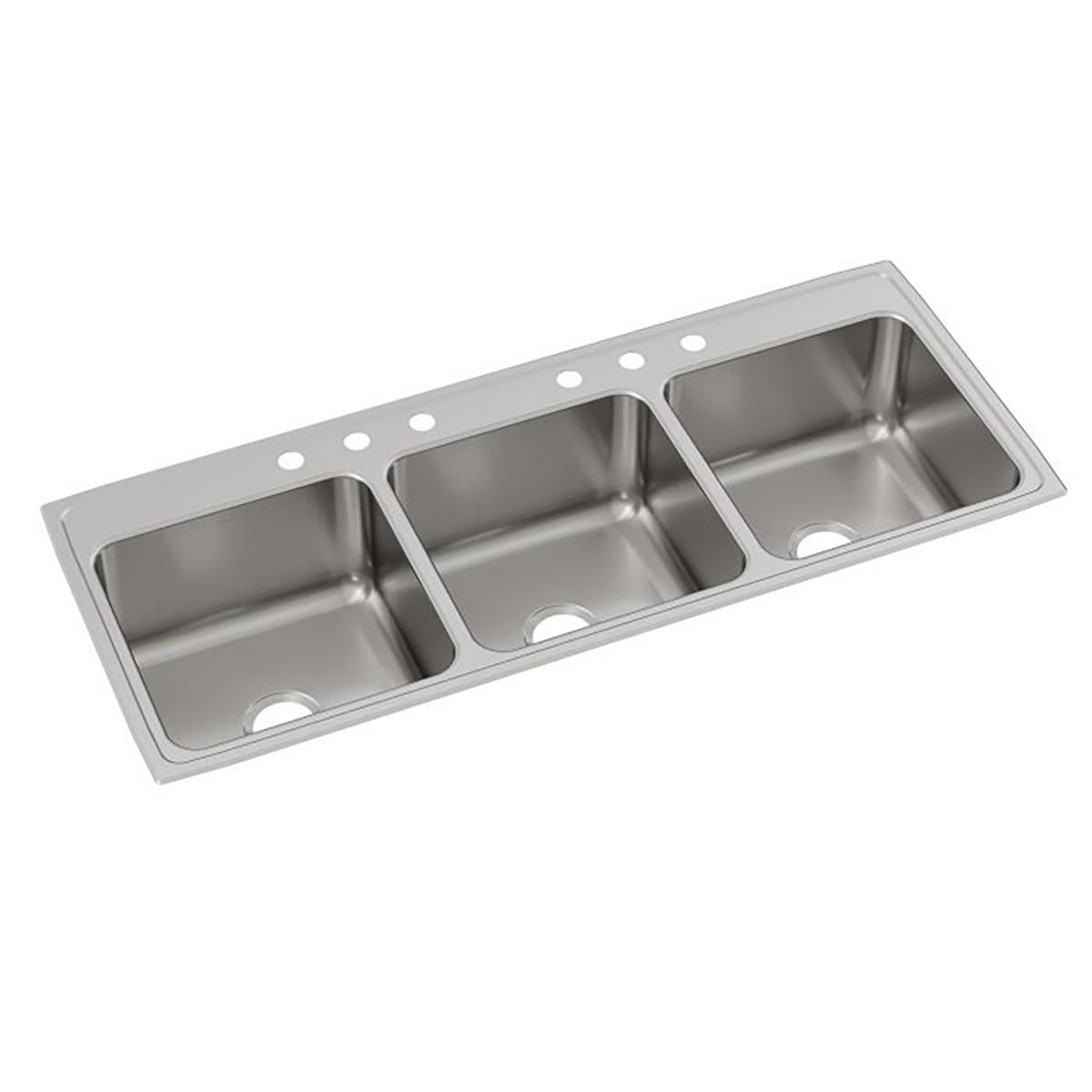lustrous satin triple bowl drop-in sink