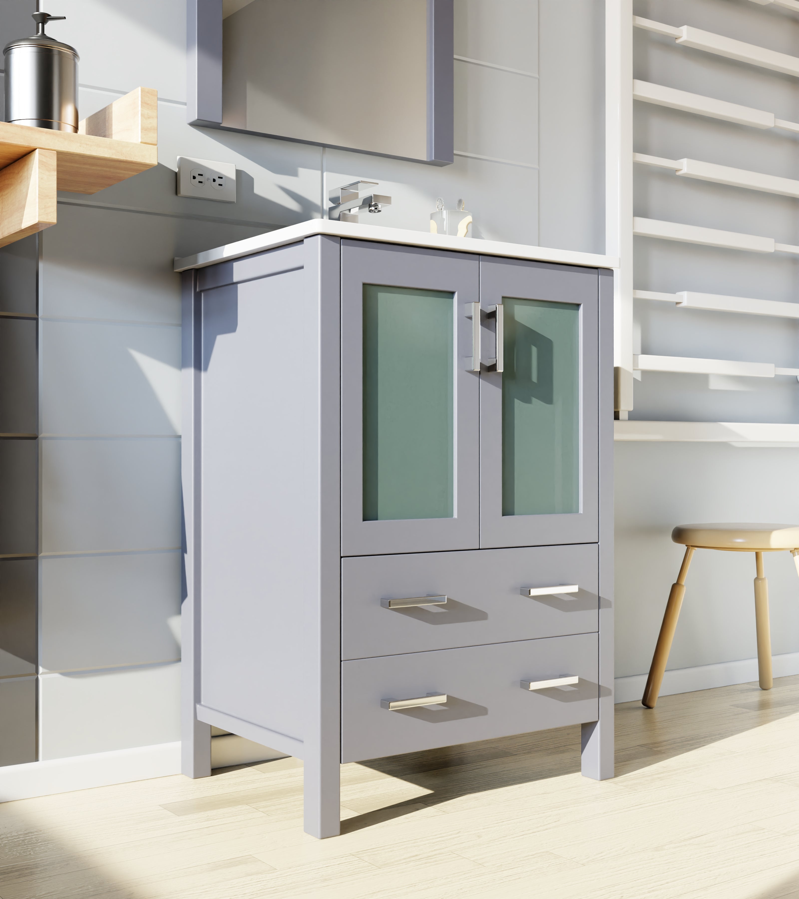 dark grey vanity