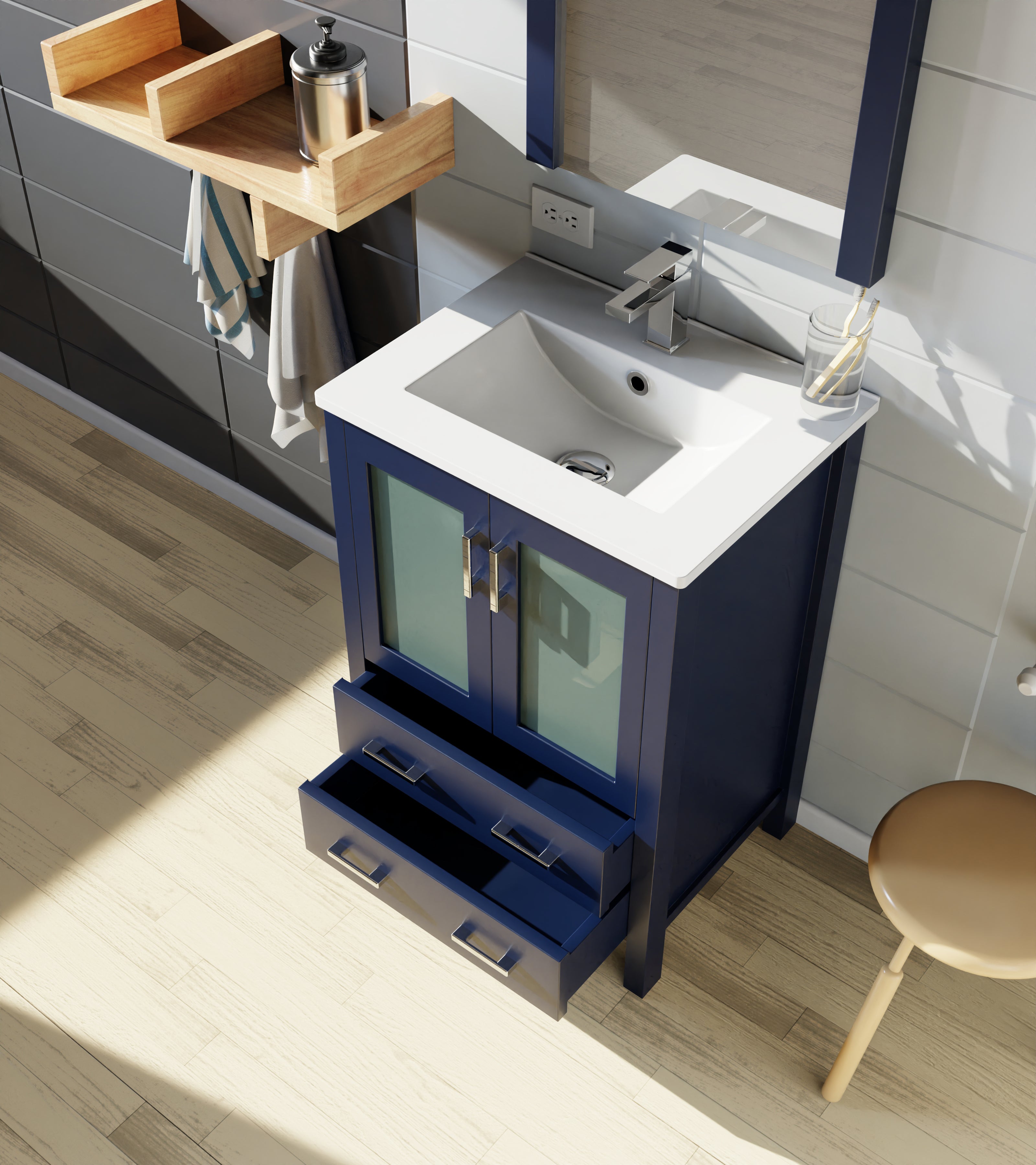 navy blue vanity
