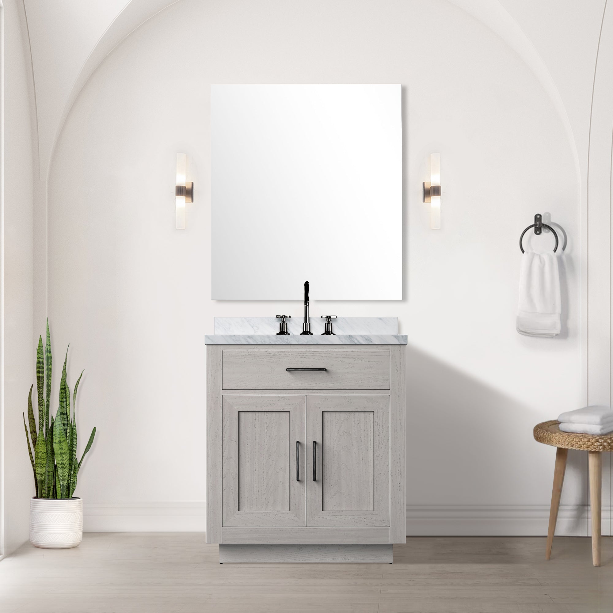 white oak vanity