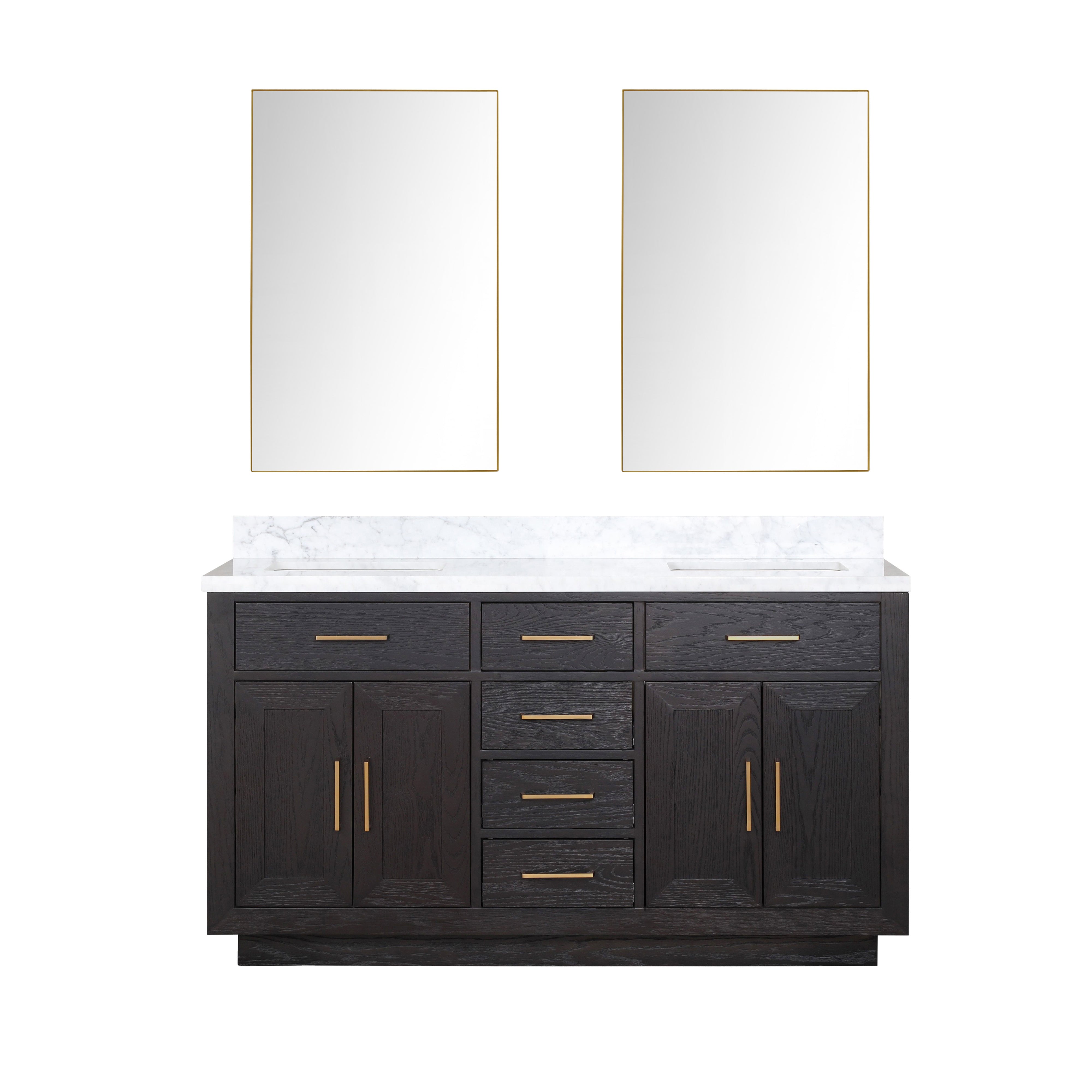 Lexora Abbey 60 in W x 22 in D Double Bath Vanity