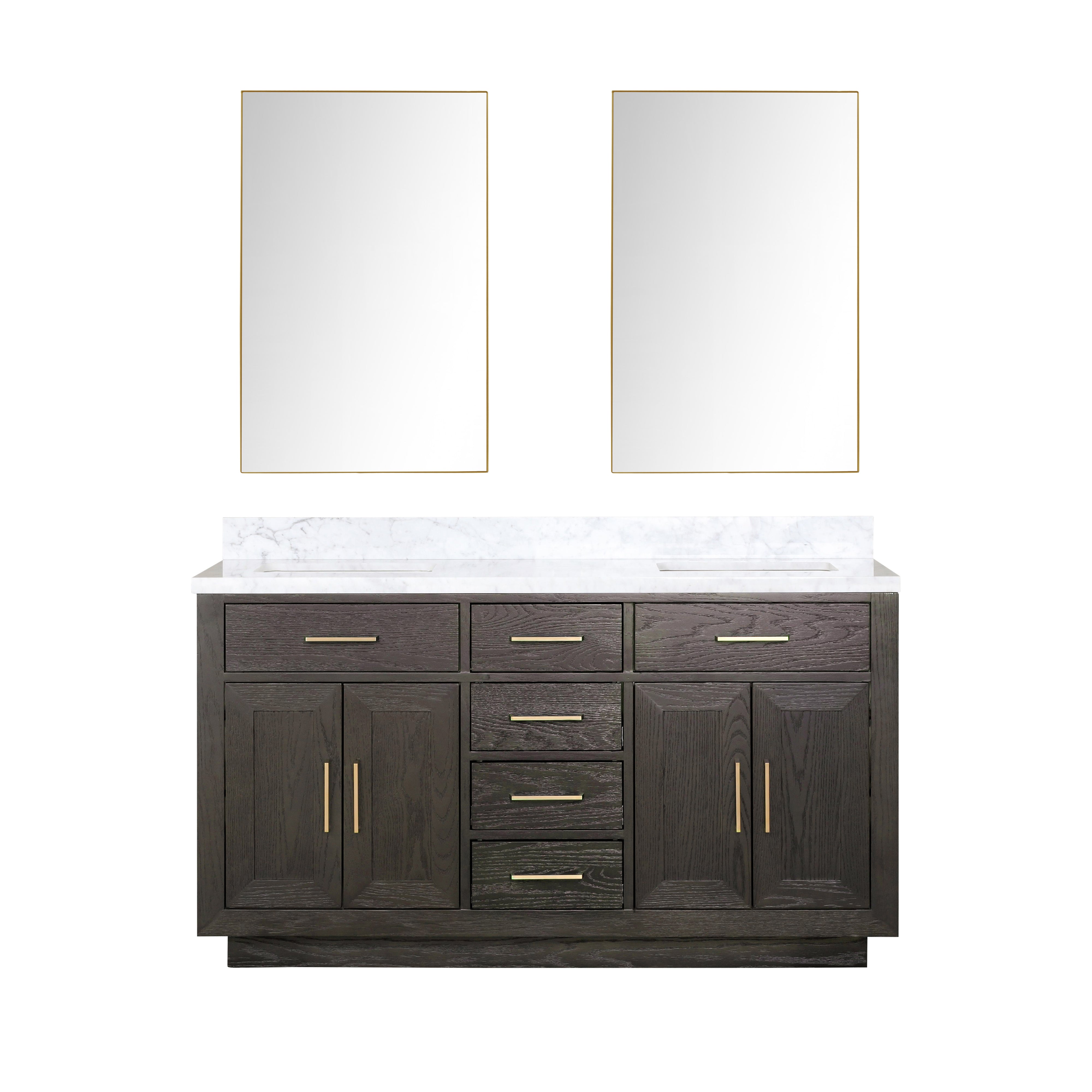 Lexora Abbey 60 in W x 22 in D Double Bath Vanity