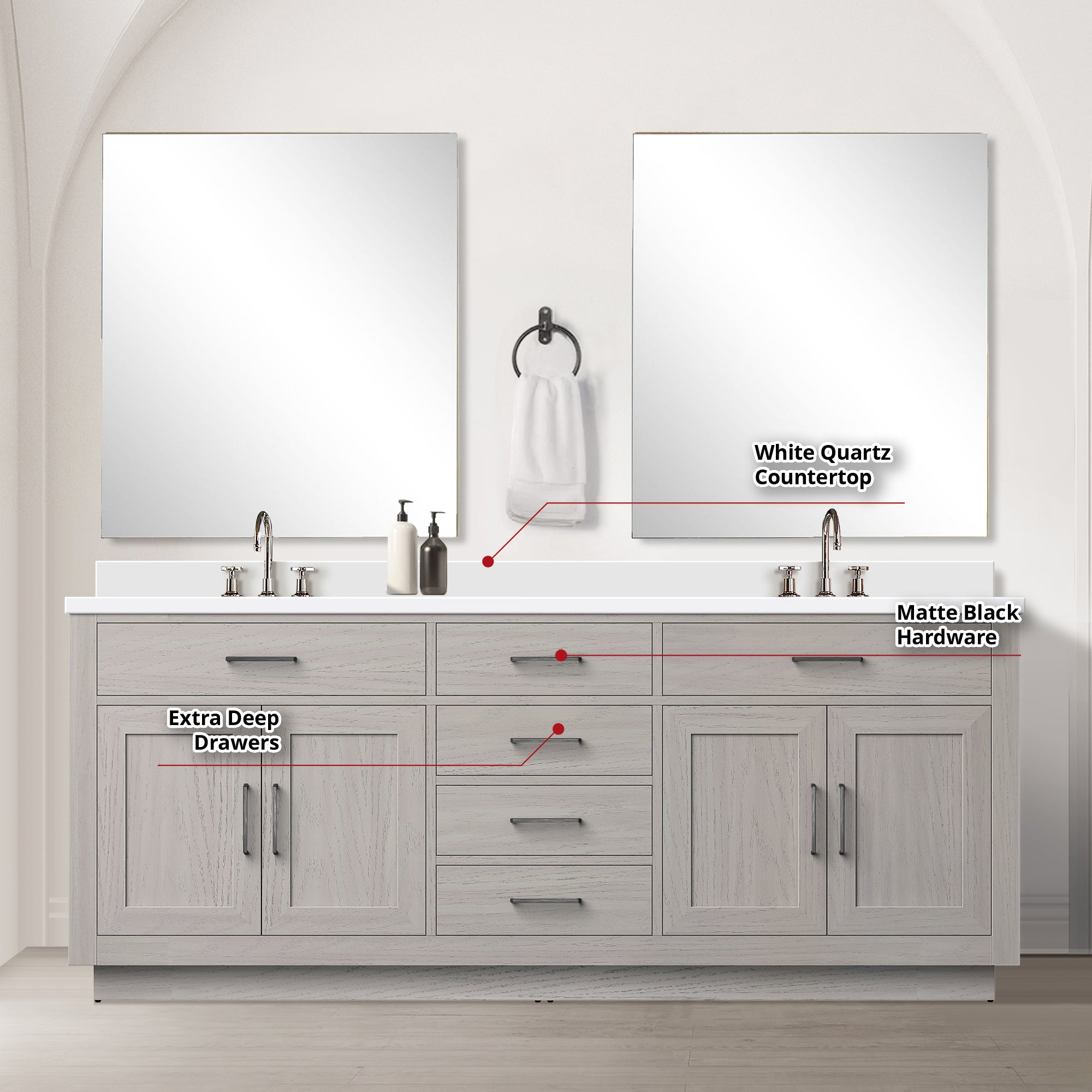 white oak vanity