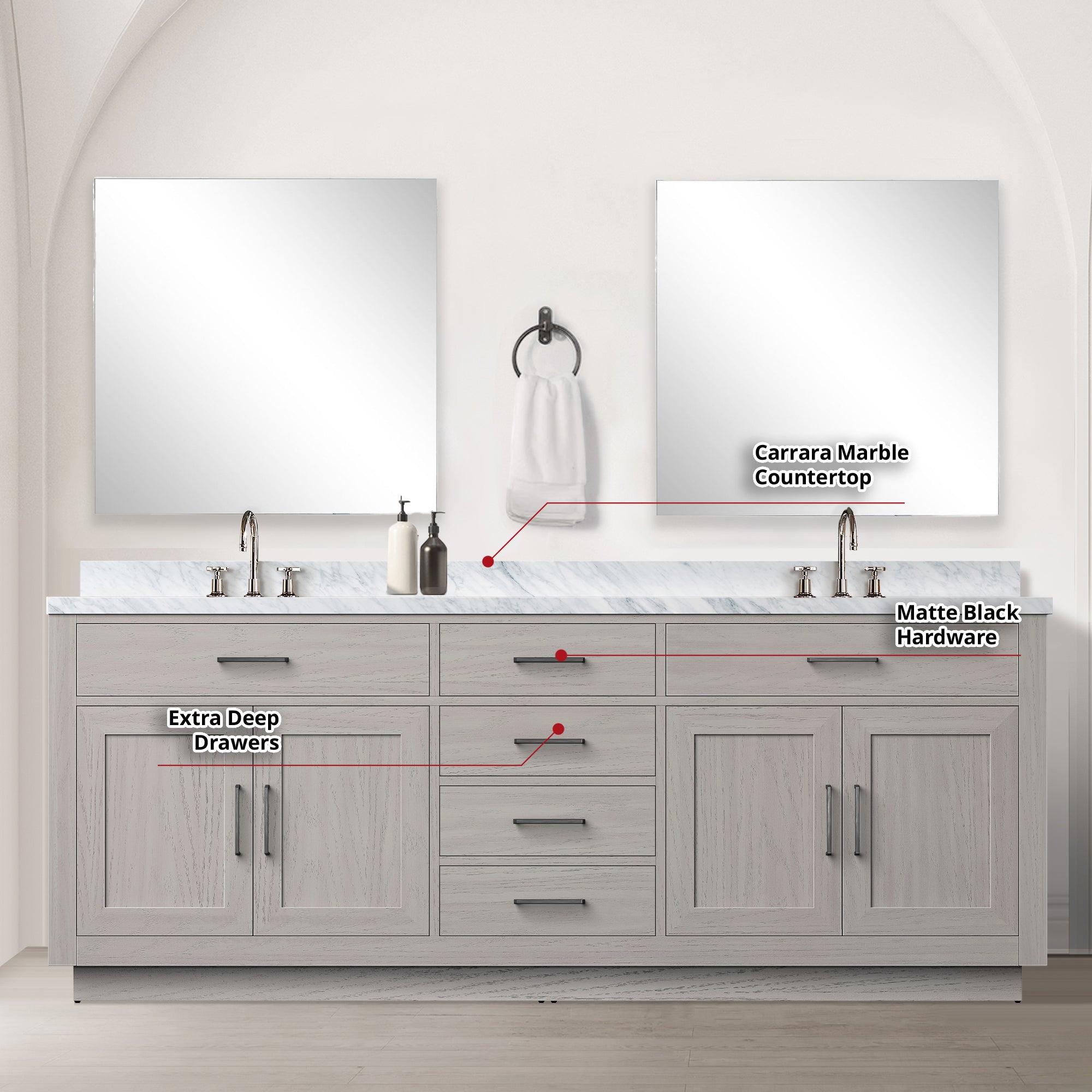 white oak vanity