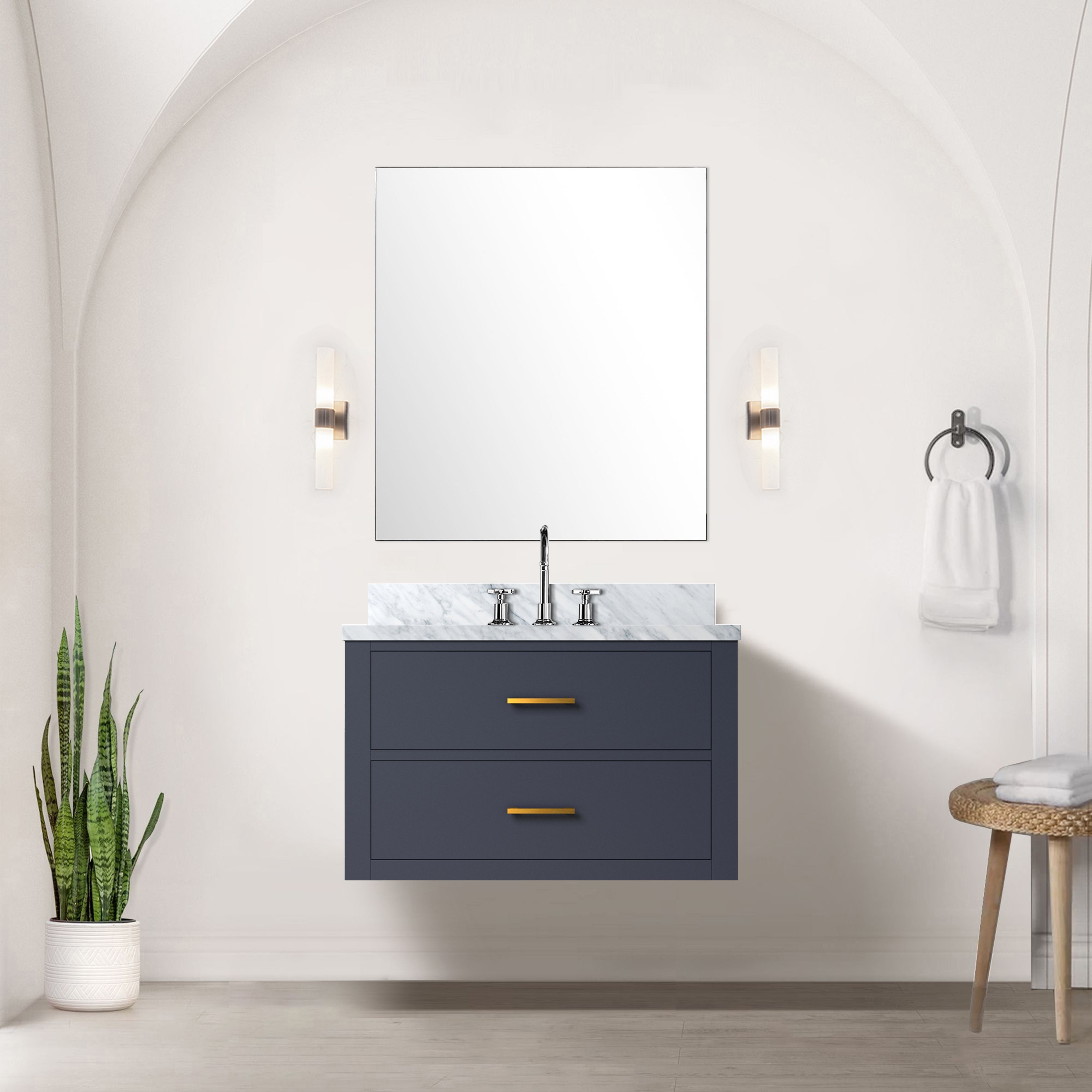 blue vanity
