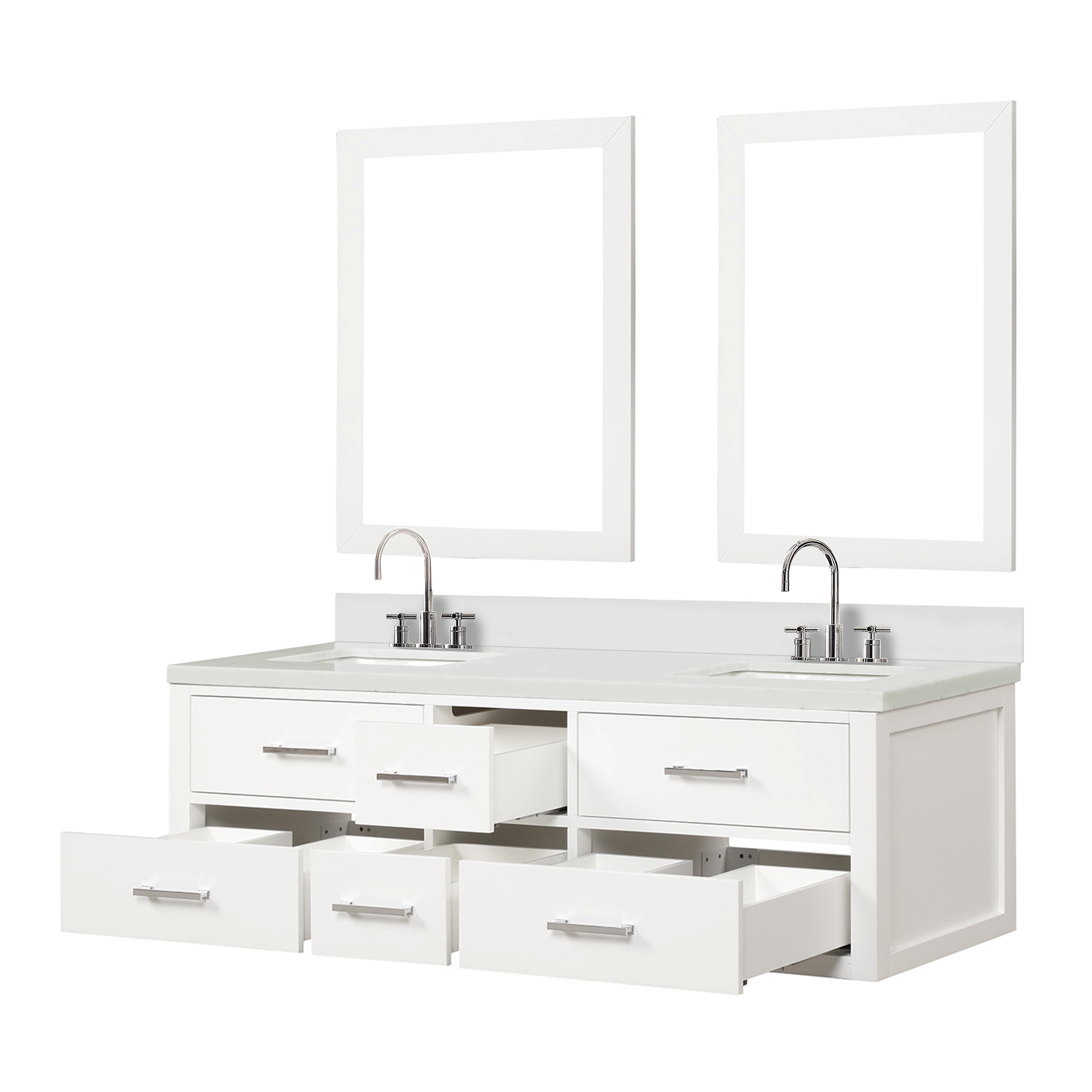 Lexora Castor 60 in W x 22 in D Double Bath Vanity
