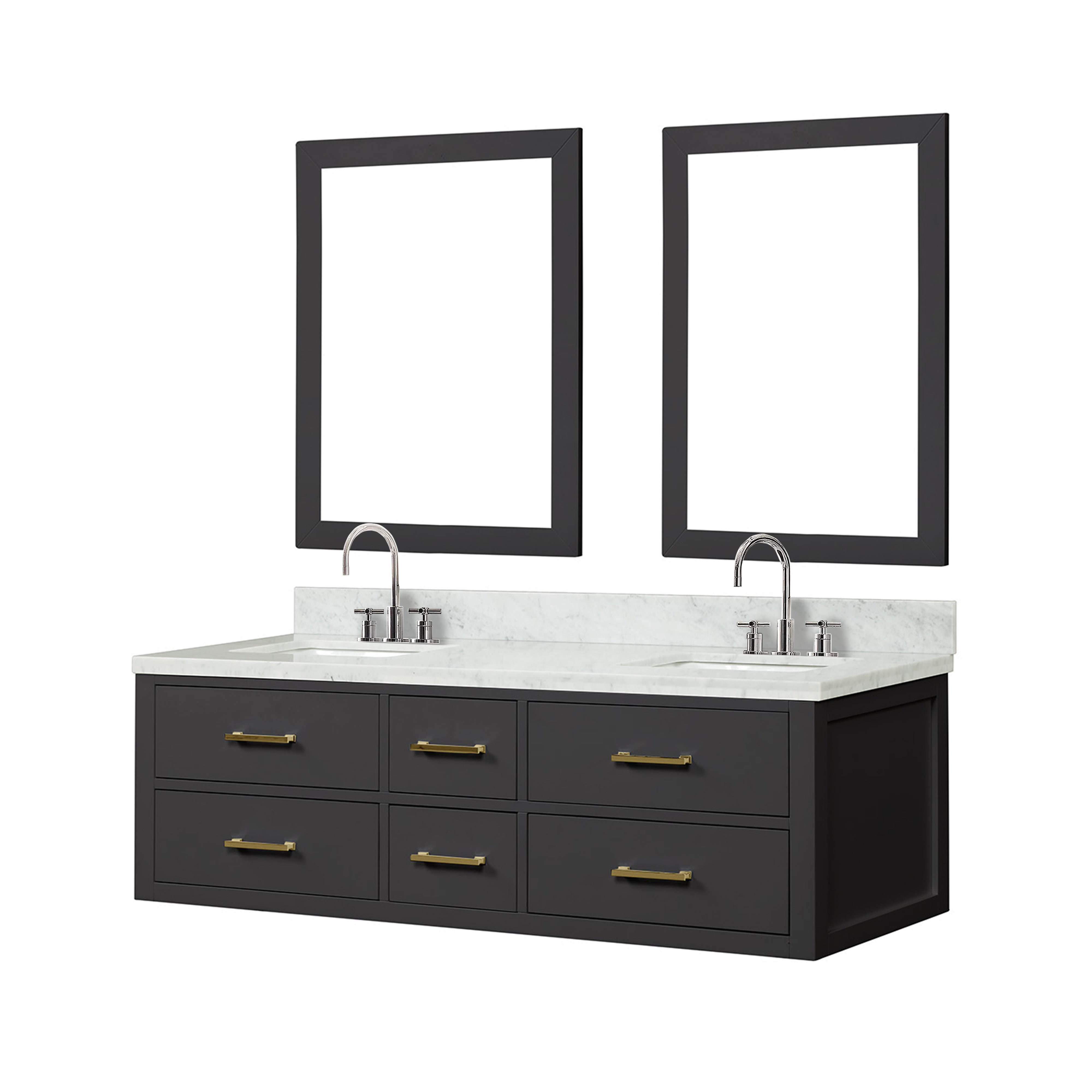 Lexora Castor 60 in W x 22 in D Double Bath Vanity