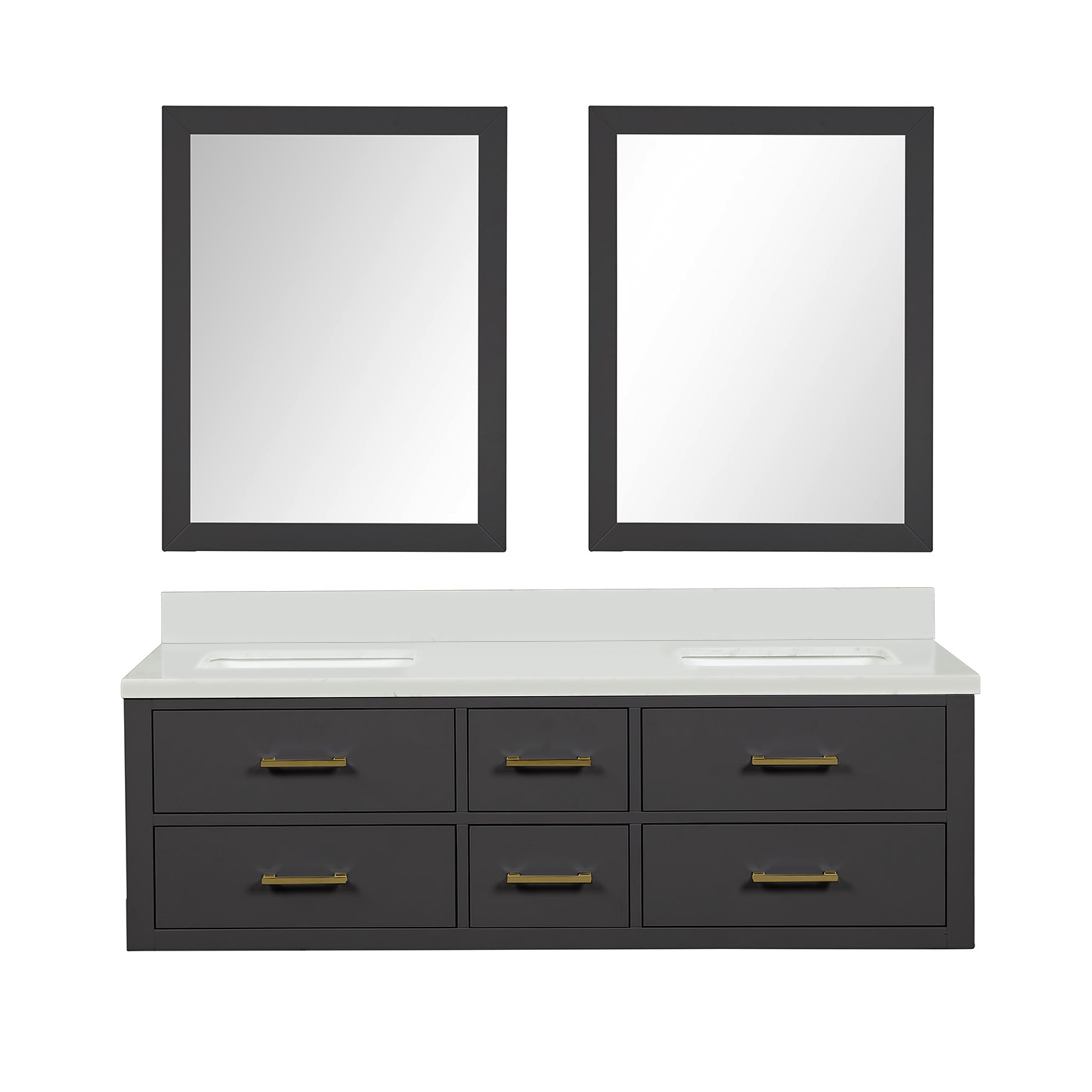 Lexora Castor 60 in W x 22 in D Double Bath Vanity