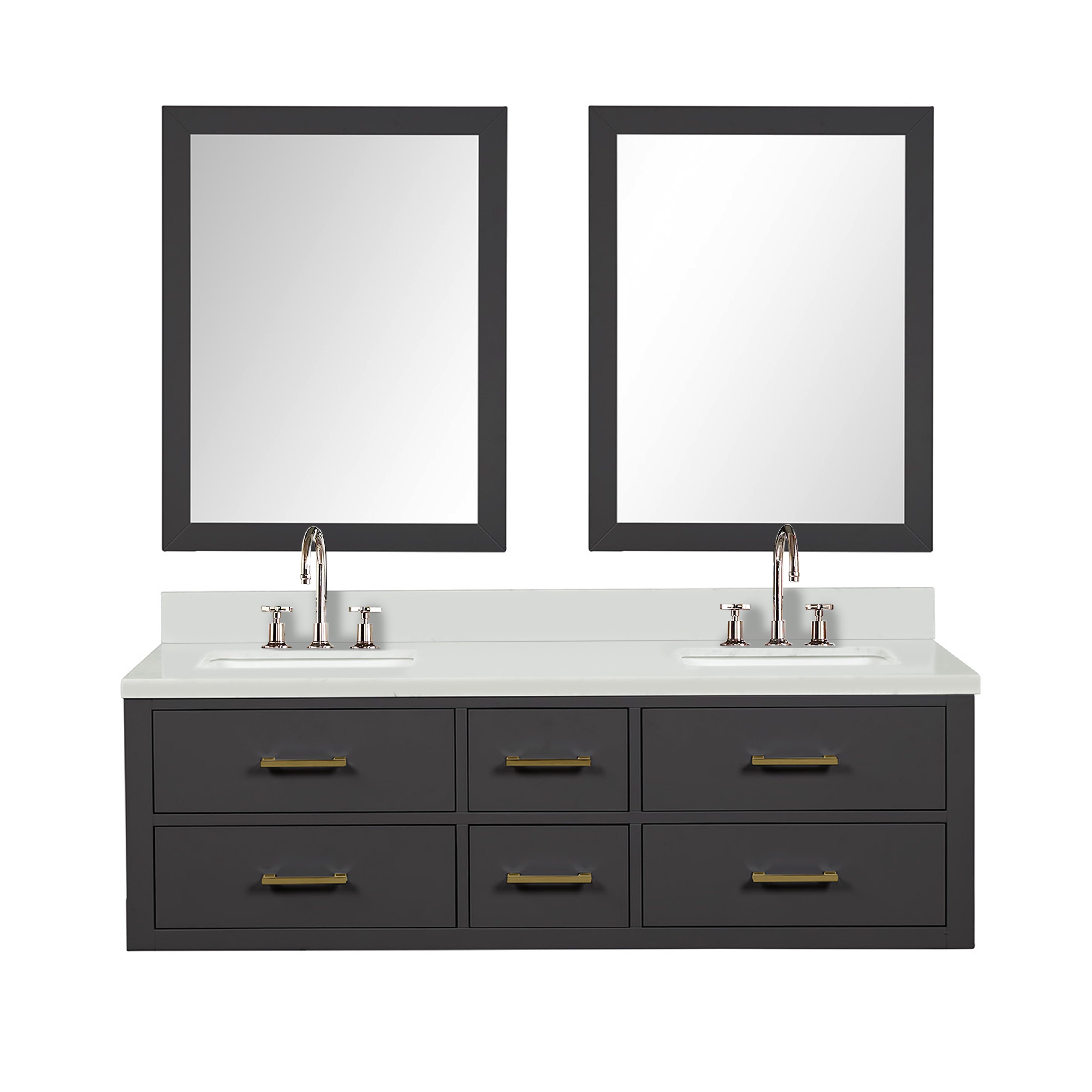 Lexora Castor 60 in W x 22 in D Double Bath Vanity
