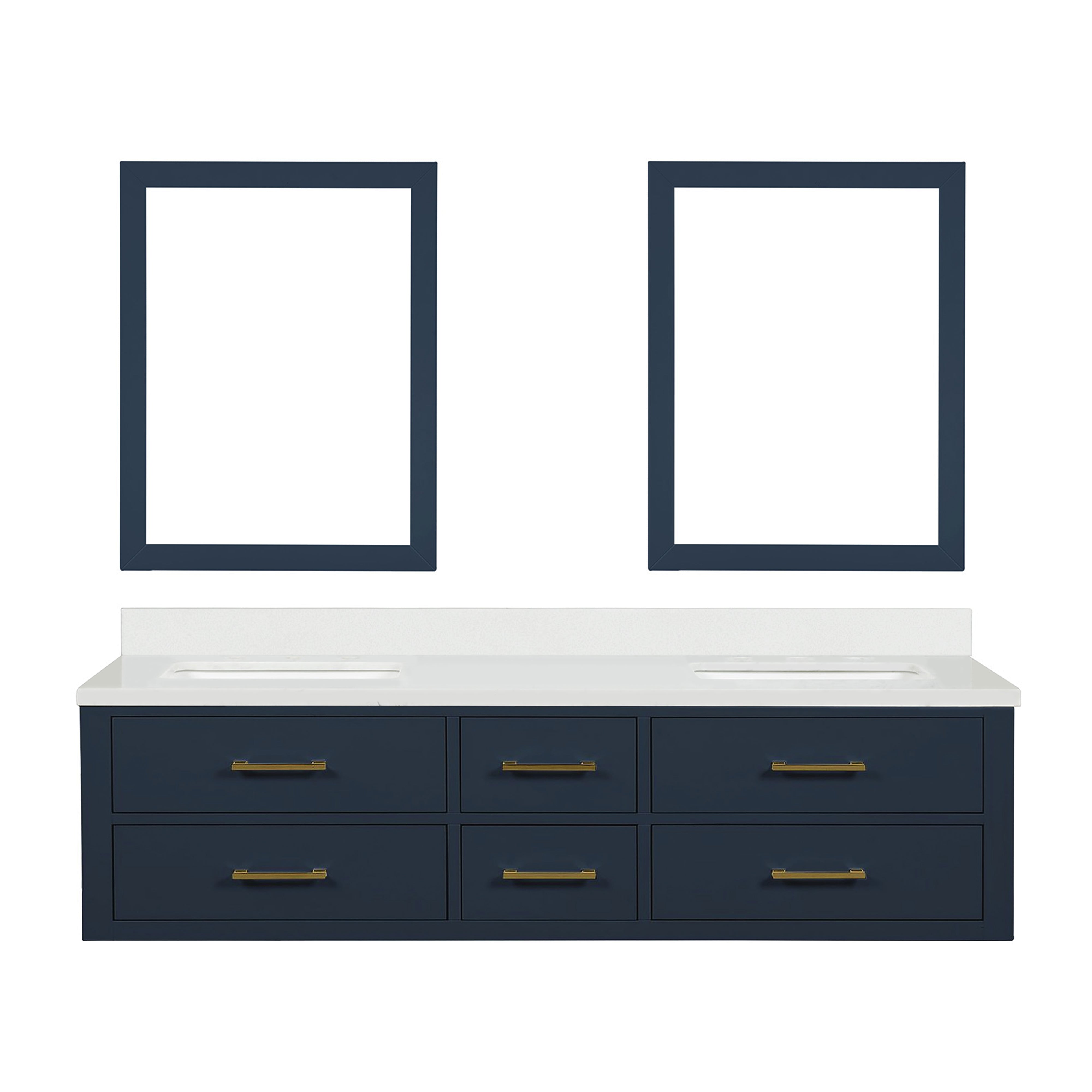 Lexora Castor 72 in W x 22 in D Double Bath Vanity