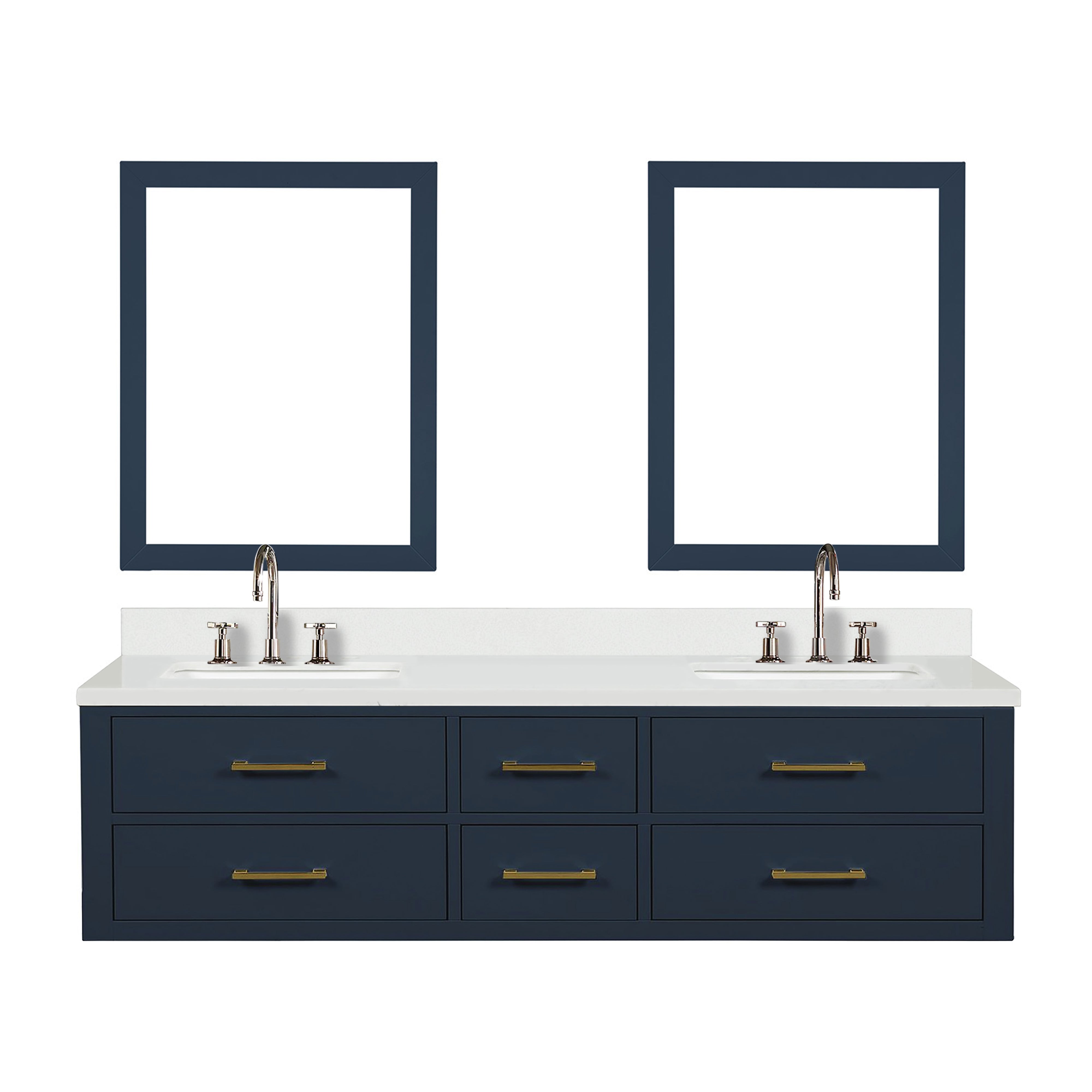Lexora Castor 72 in W x 22 in D Double Bath Vanity