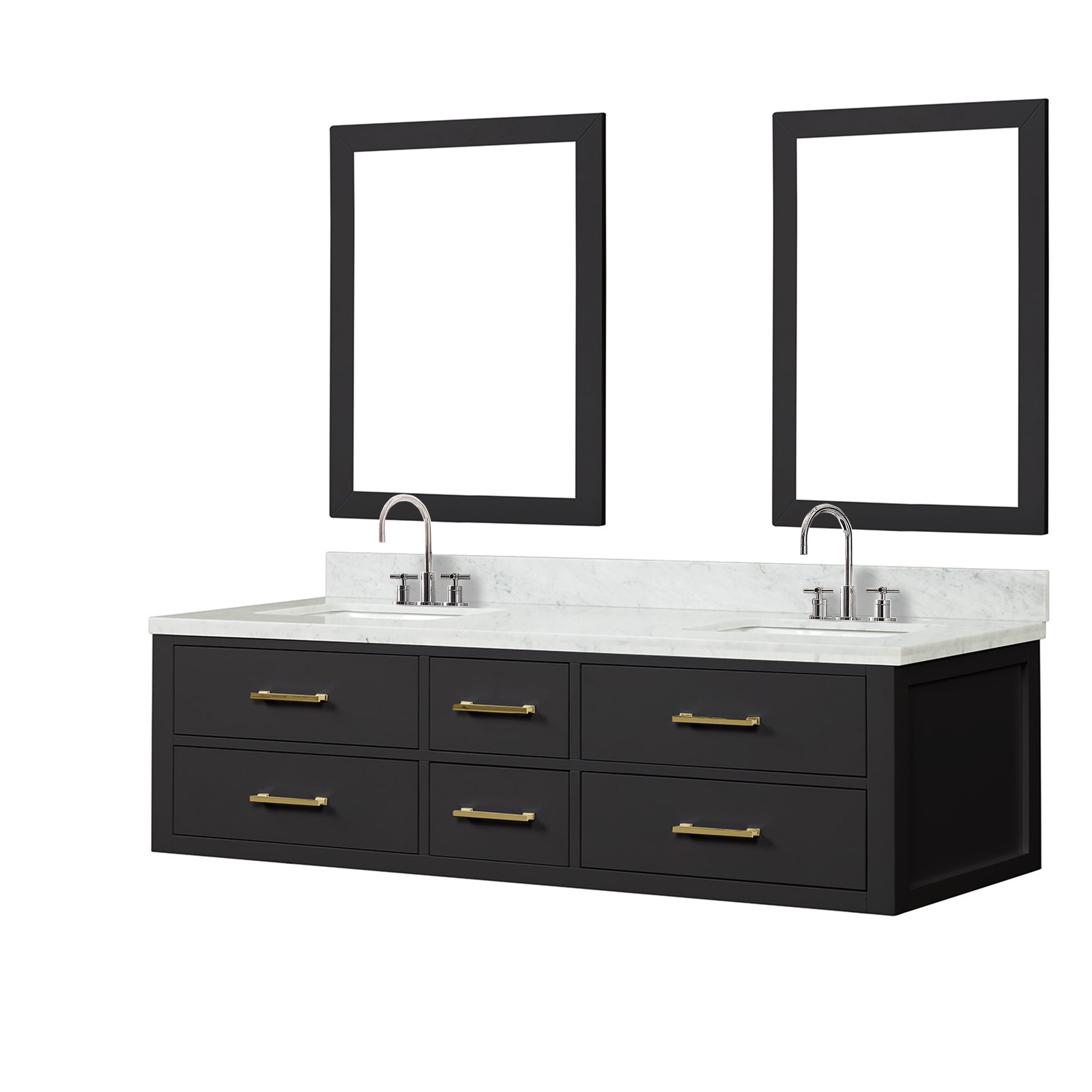 Lexora Castor 72 in W x 22 in D Double Bath Vanity