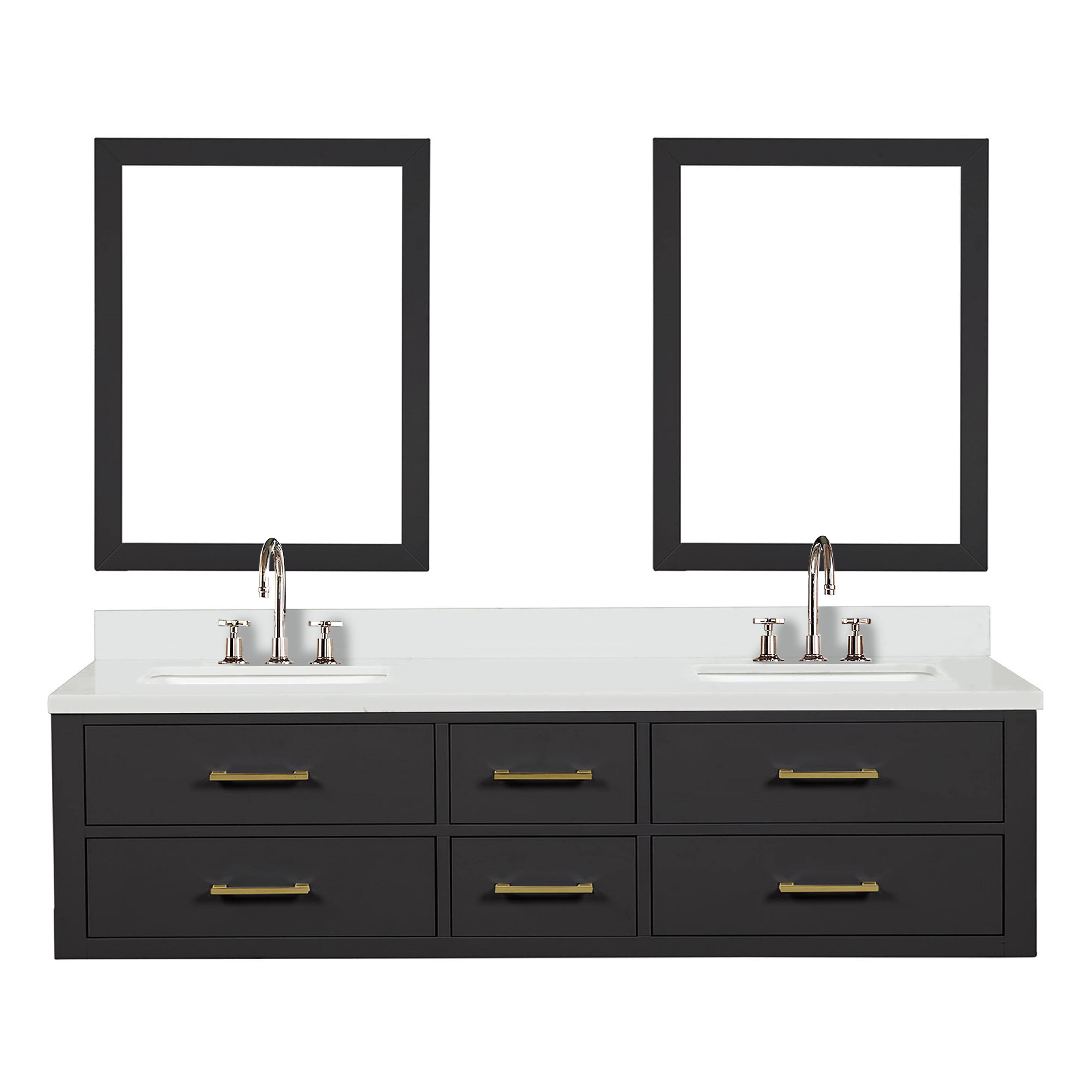 Lexora Castor 72 in W x 22 in D Double Bath Vanity