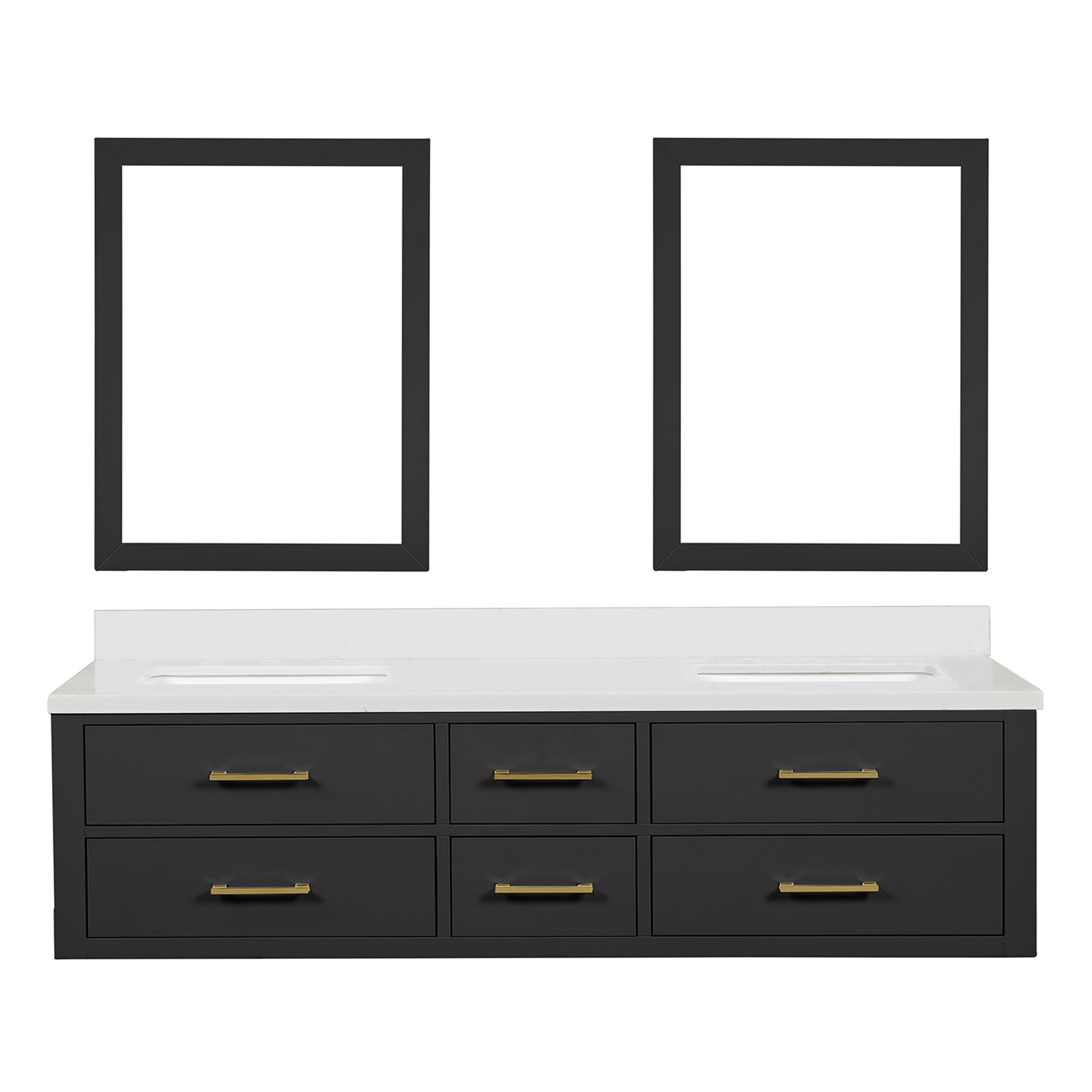 Lexora Castor 72 in W x 22 in D Double Bath Vanity