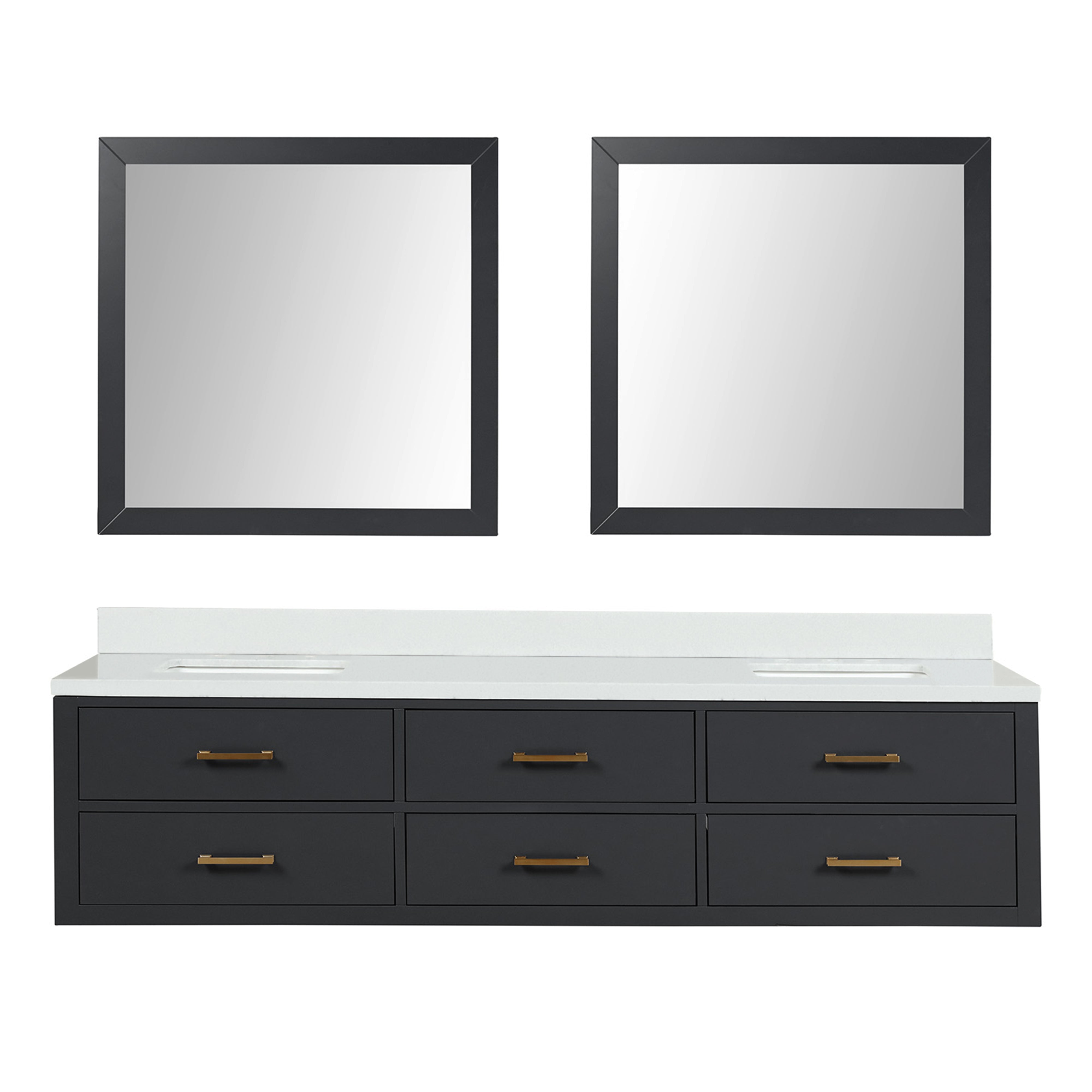 Lexora Castor 80 in W x 22 in D Double Bath Vanity