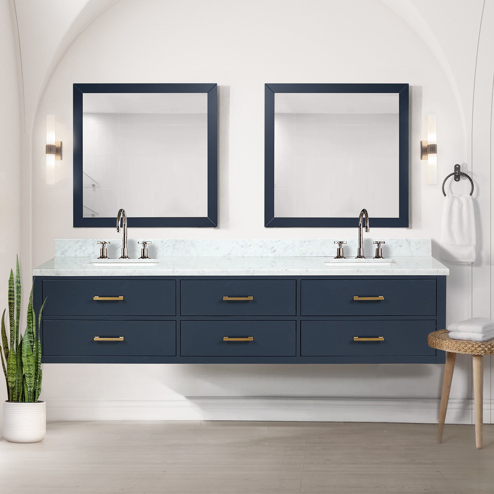 blue vanity