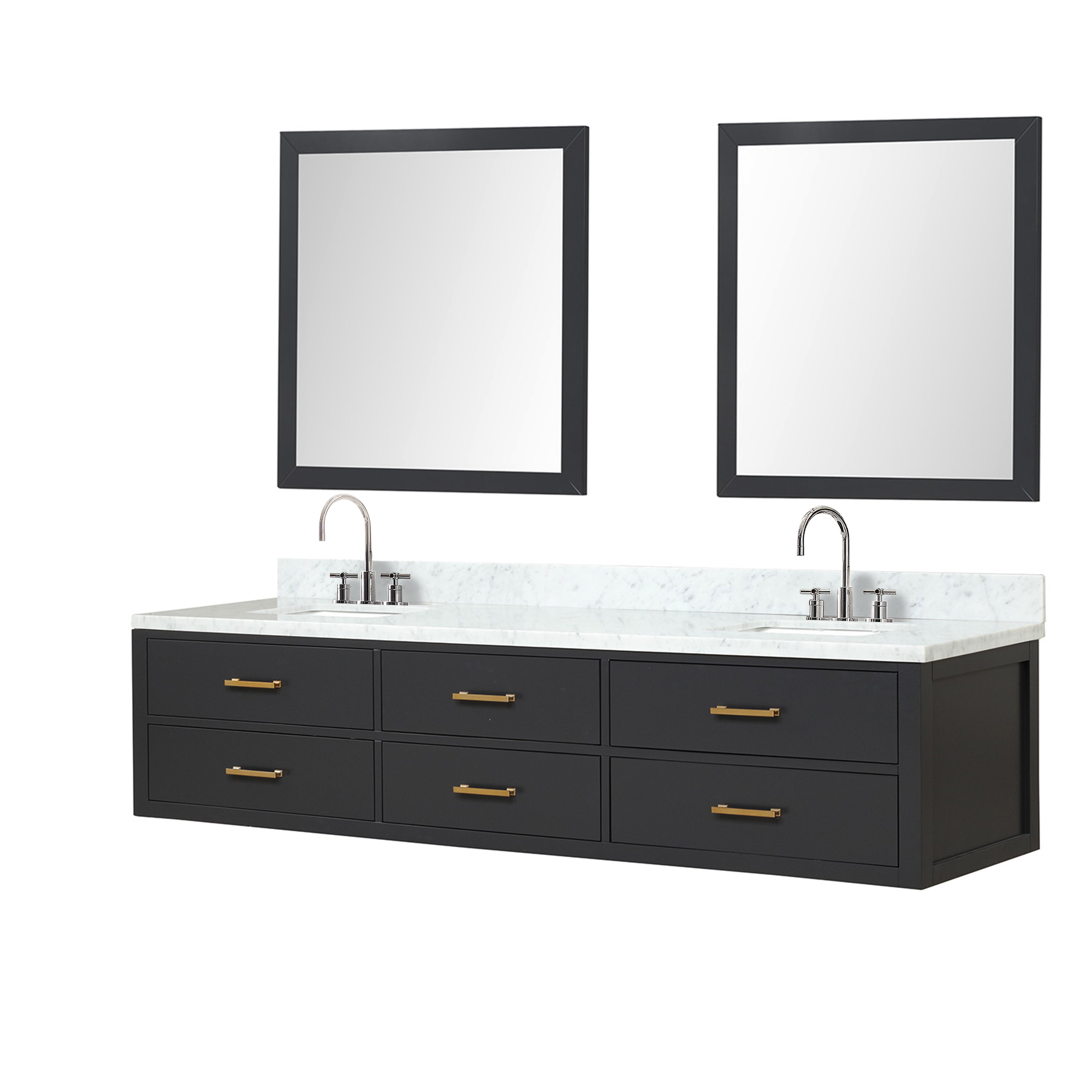 Lexora Castor 84 in W x 22 in D Double Bath Vanity