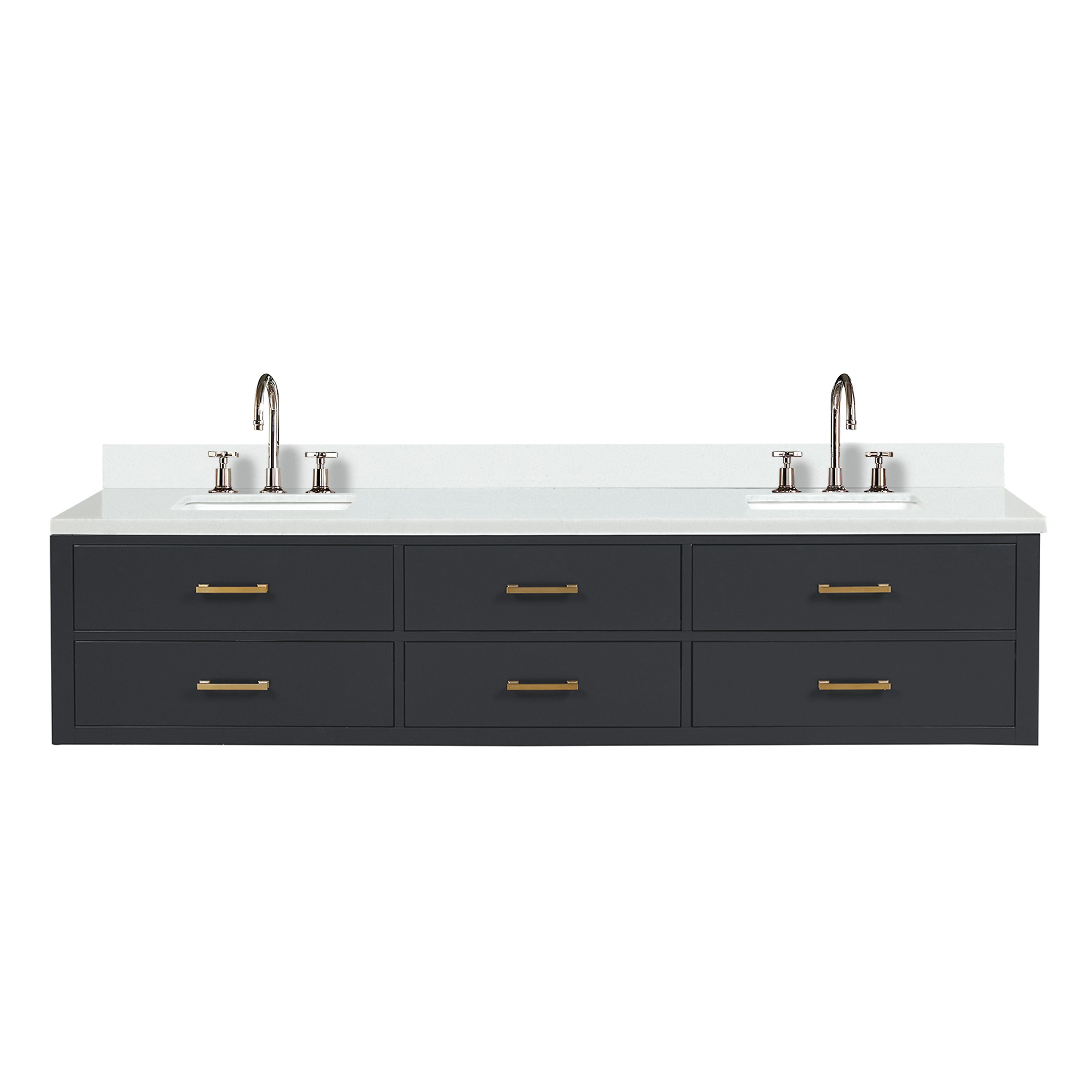 Lexora Castor 84 in W x 22 in D Double Bath Vanity