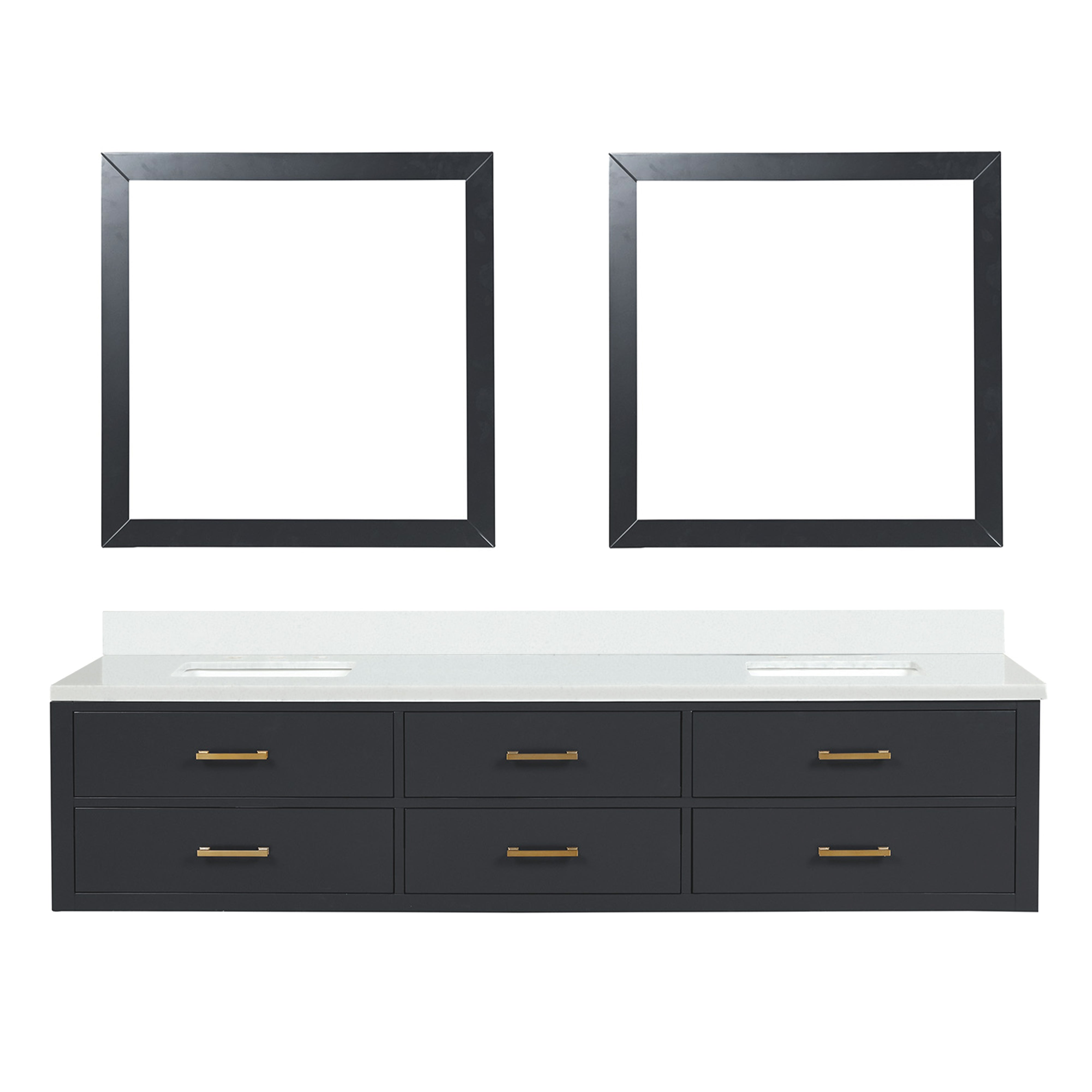 Lexora Castor 84 in W x 22 in D Double Bath Vanity