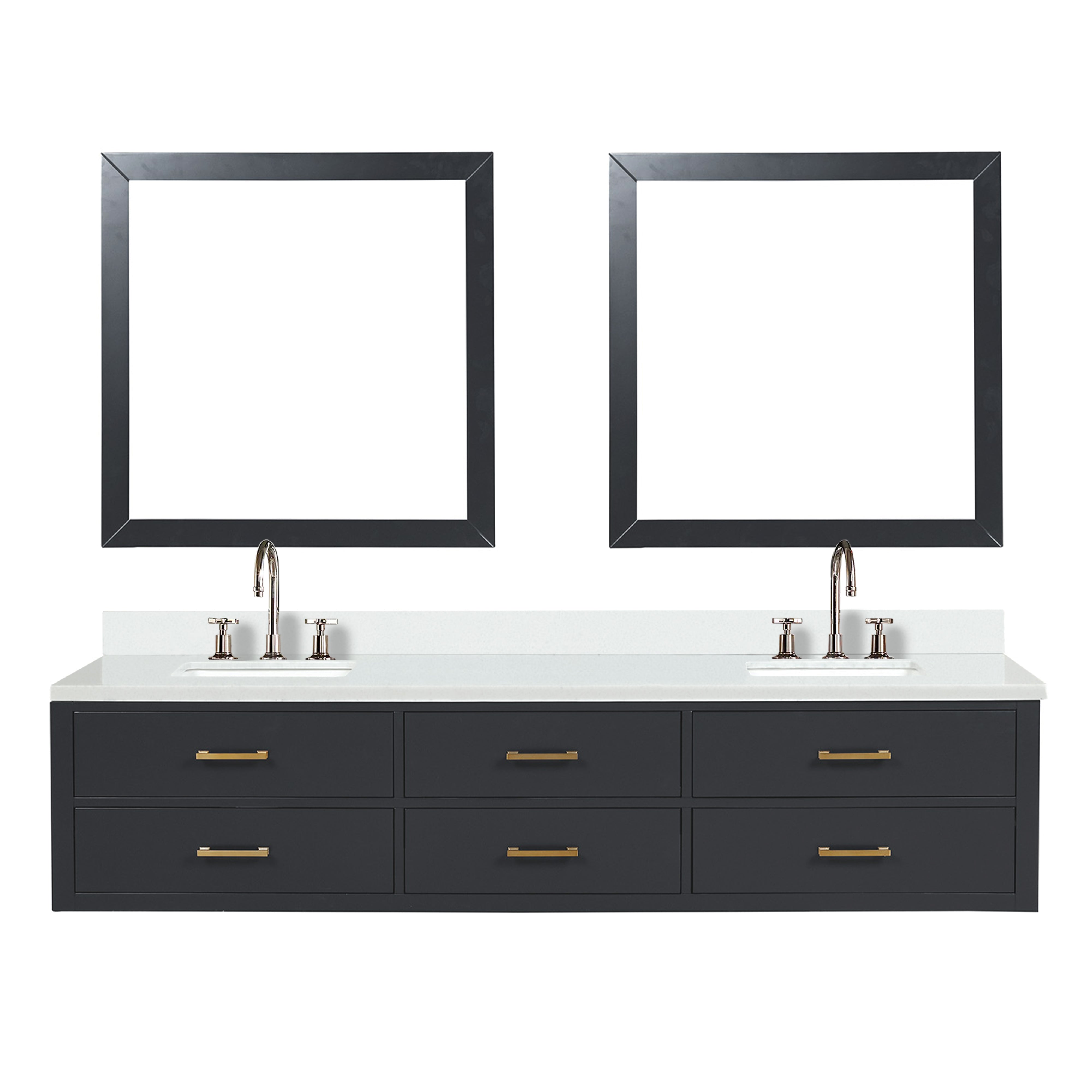 Lexora Castor 84 in W x 22 in D Double Bath Vanity