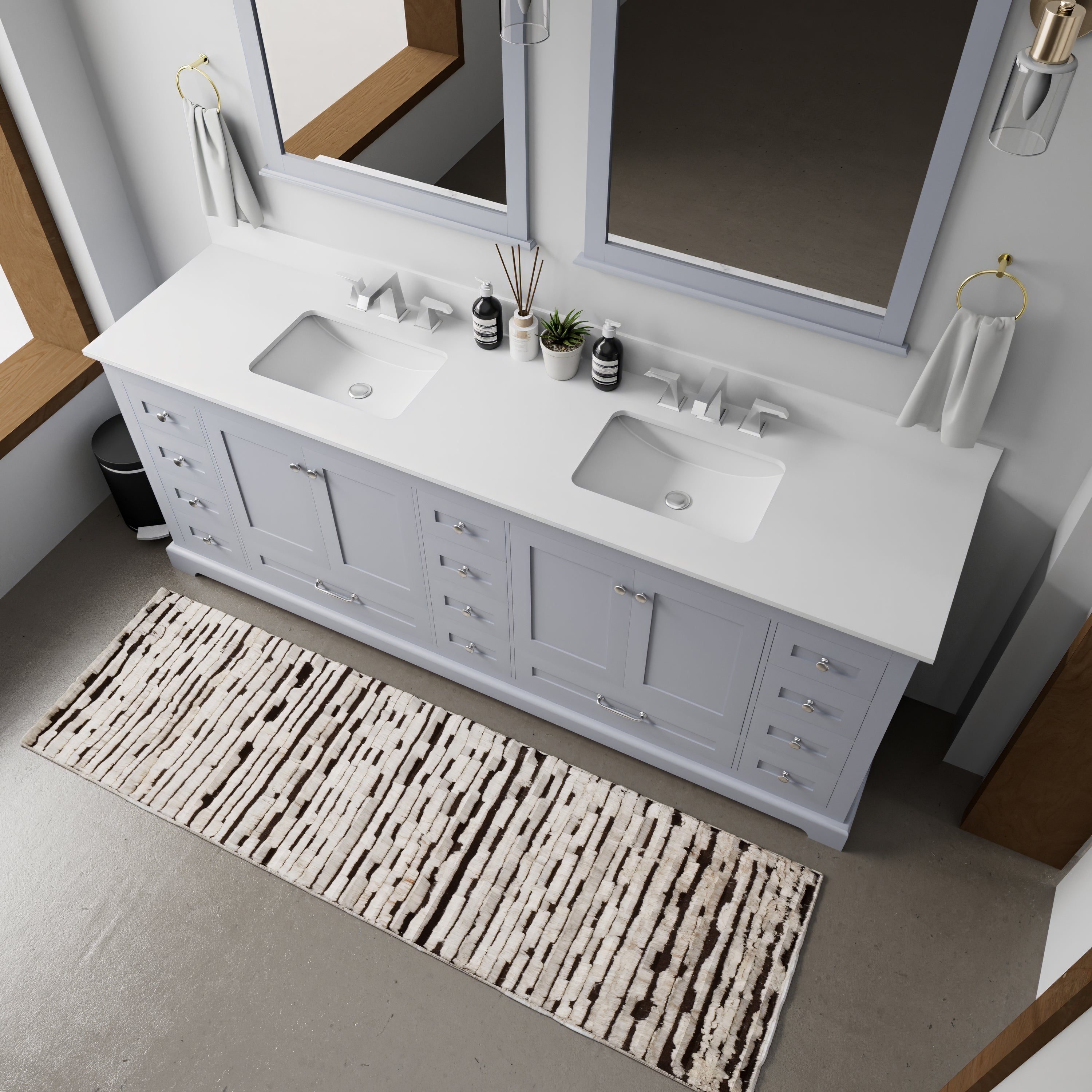 dark grey vanity