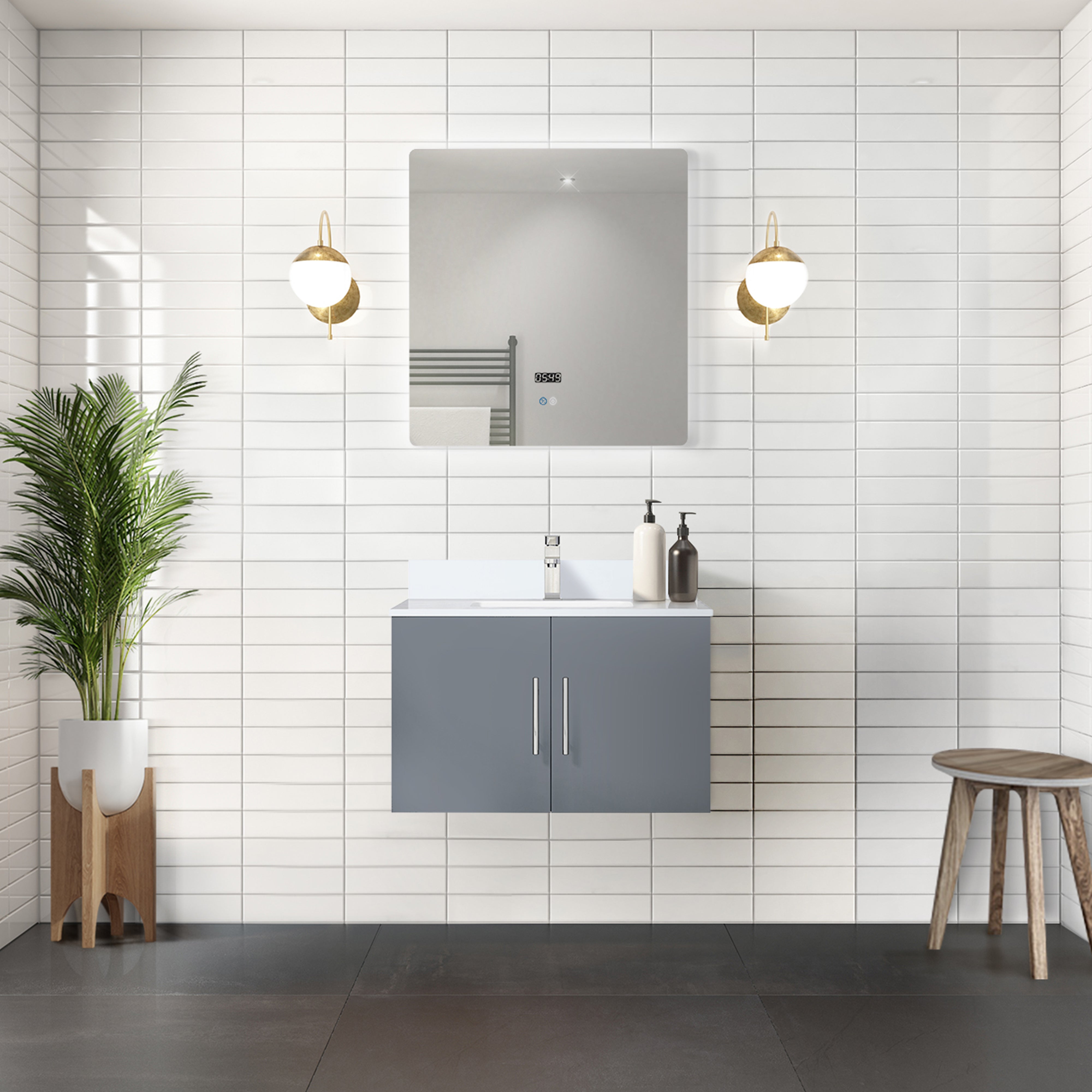dark grey vanity