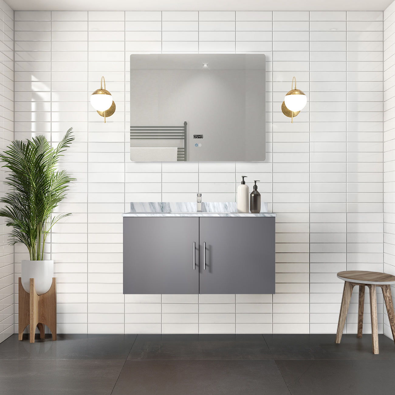 dark grey vanity
