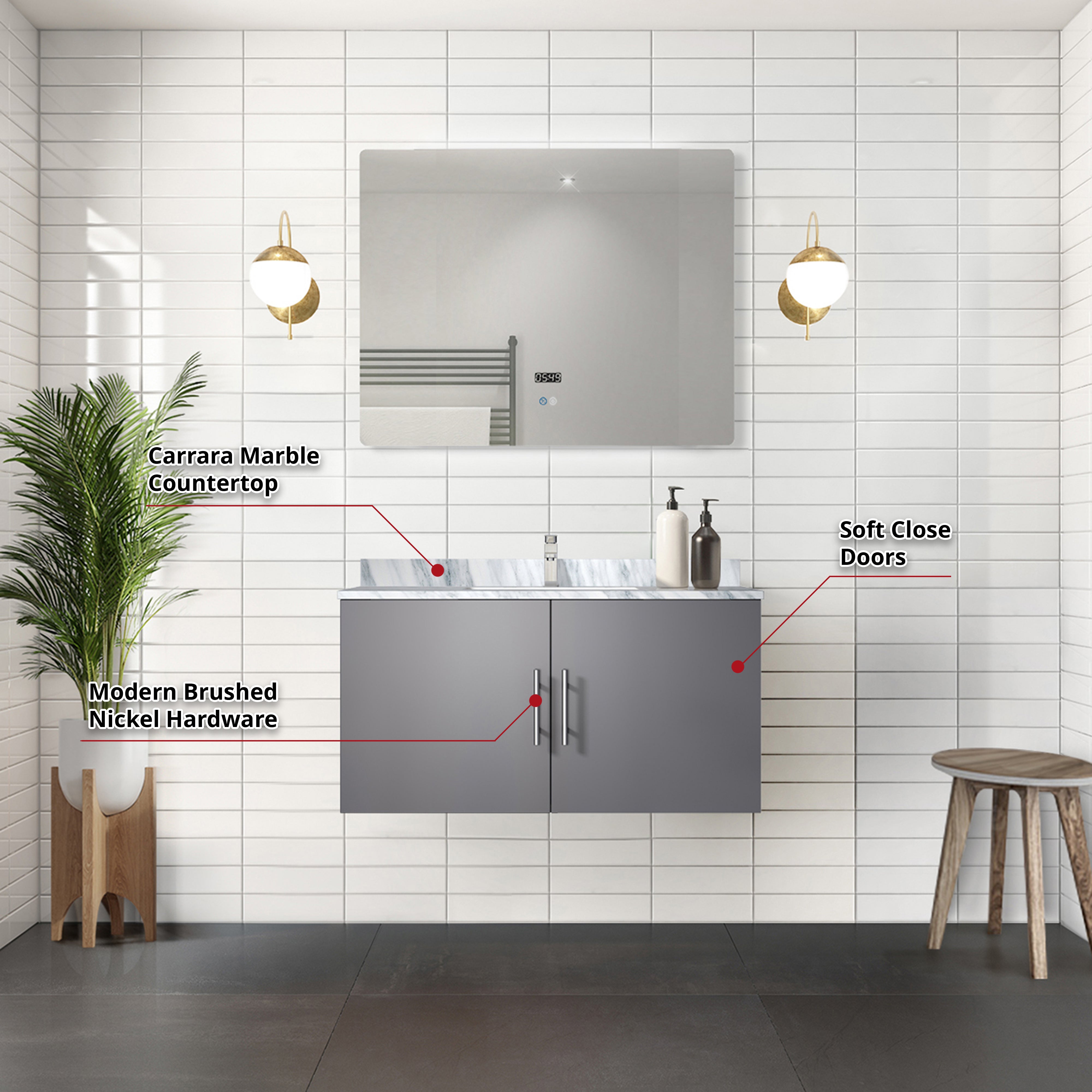 dark grey vanity