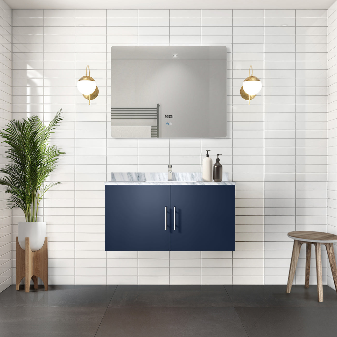 navy blue vanity