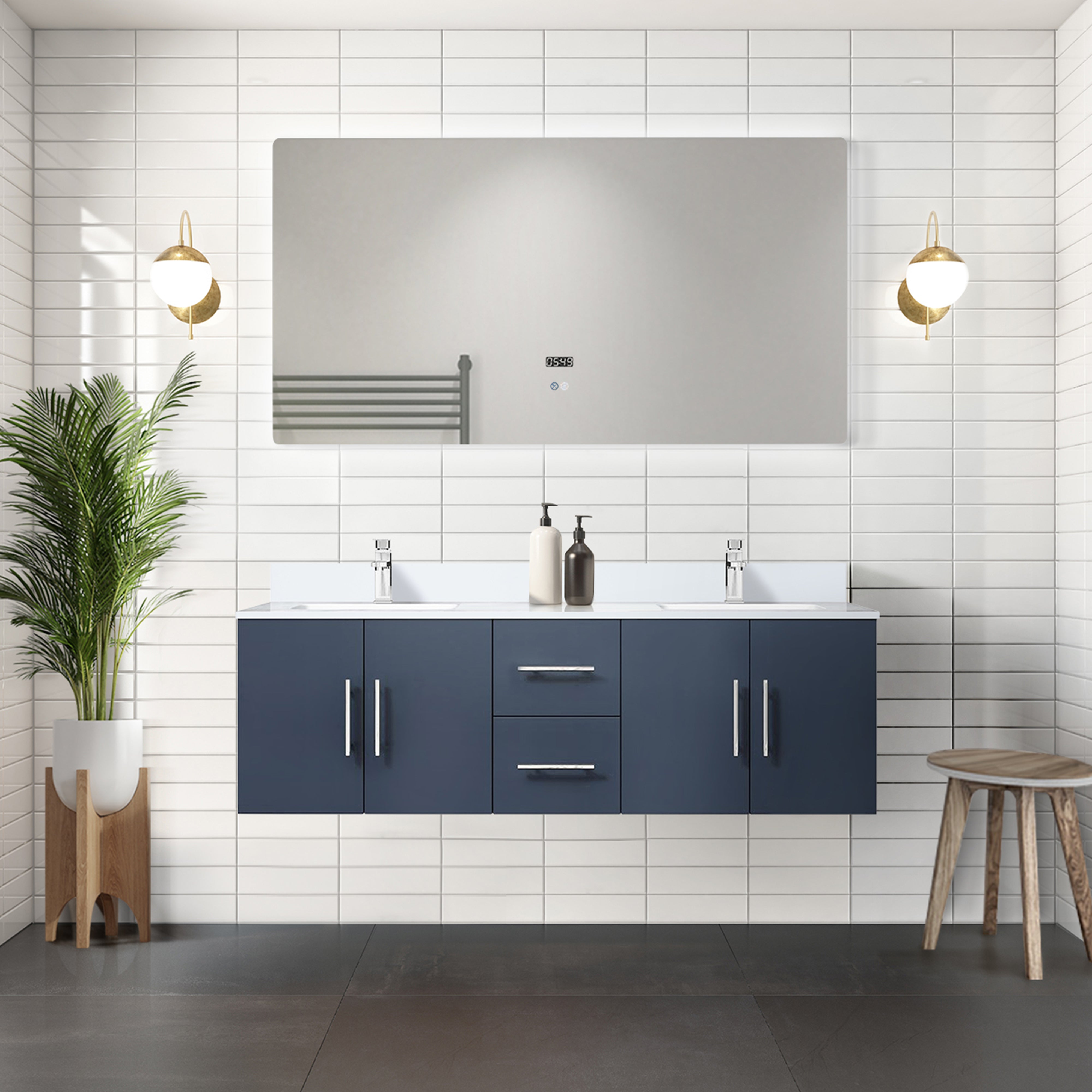 navy blue vanity