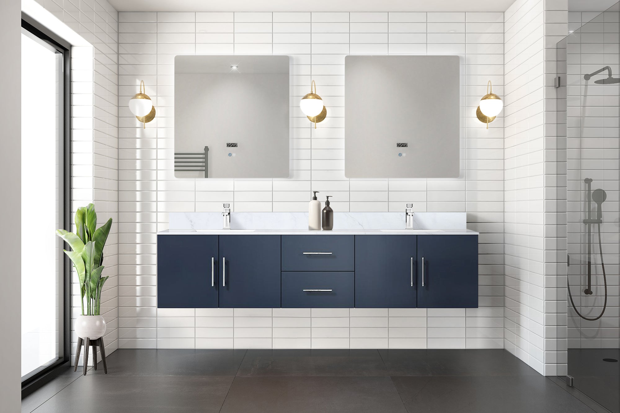 navy blue vanity