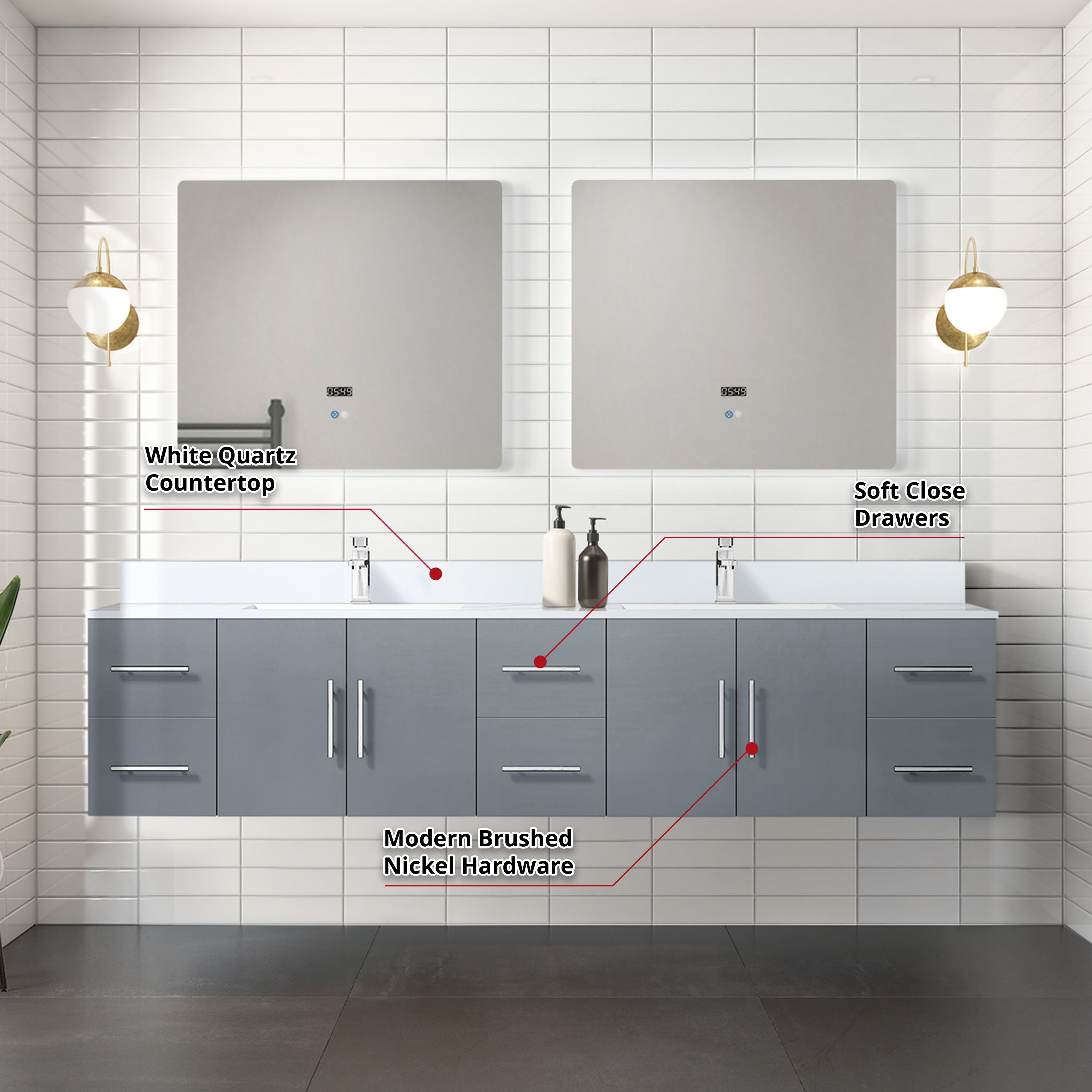 dark grey vanity
