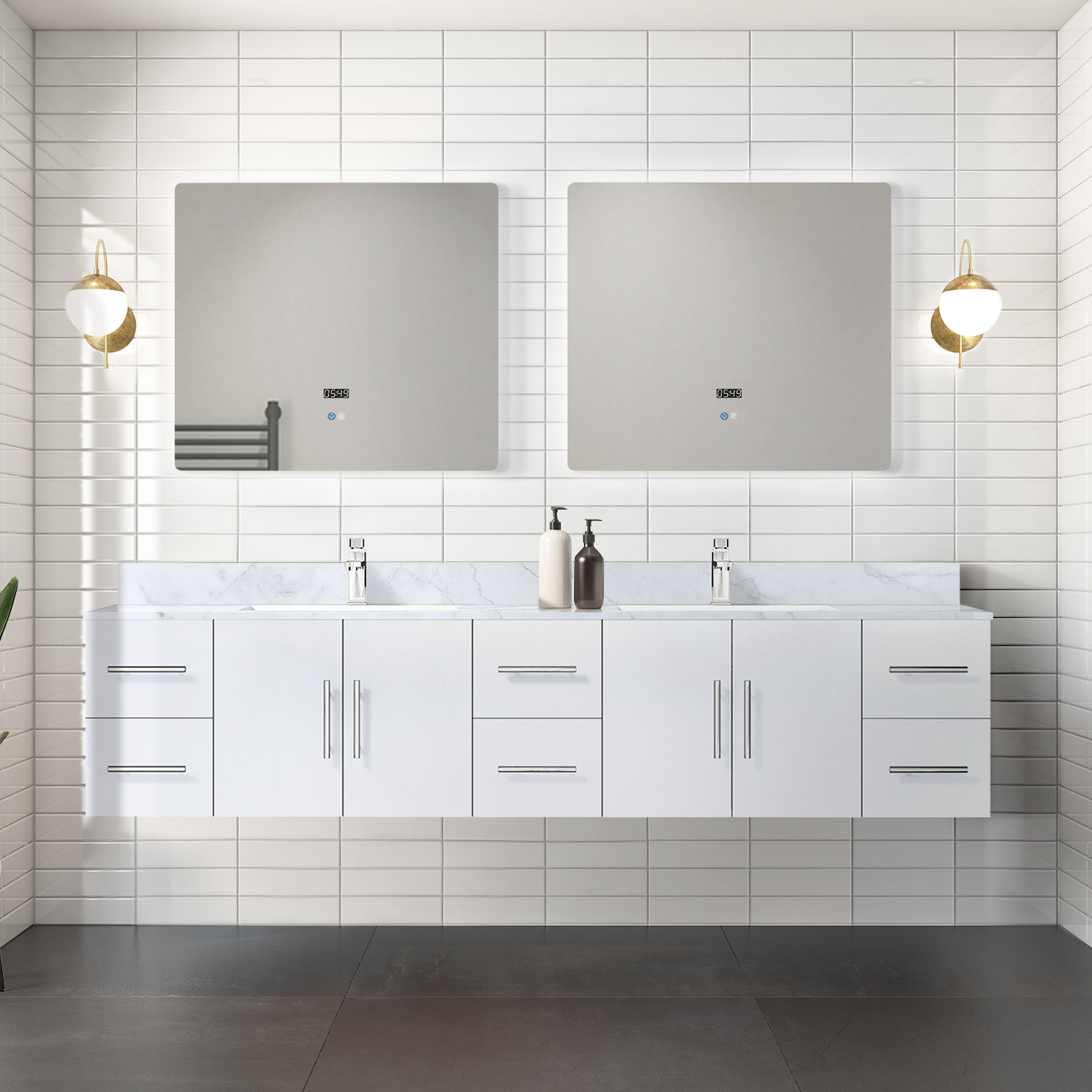 glossy white vanity