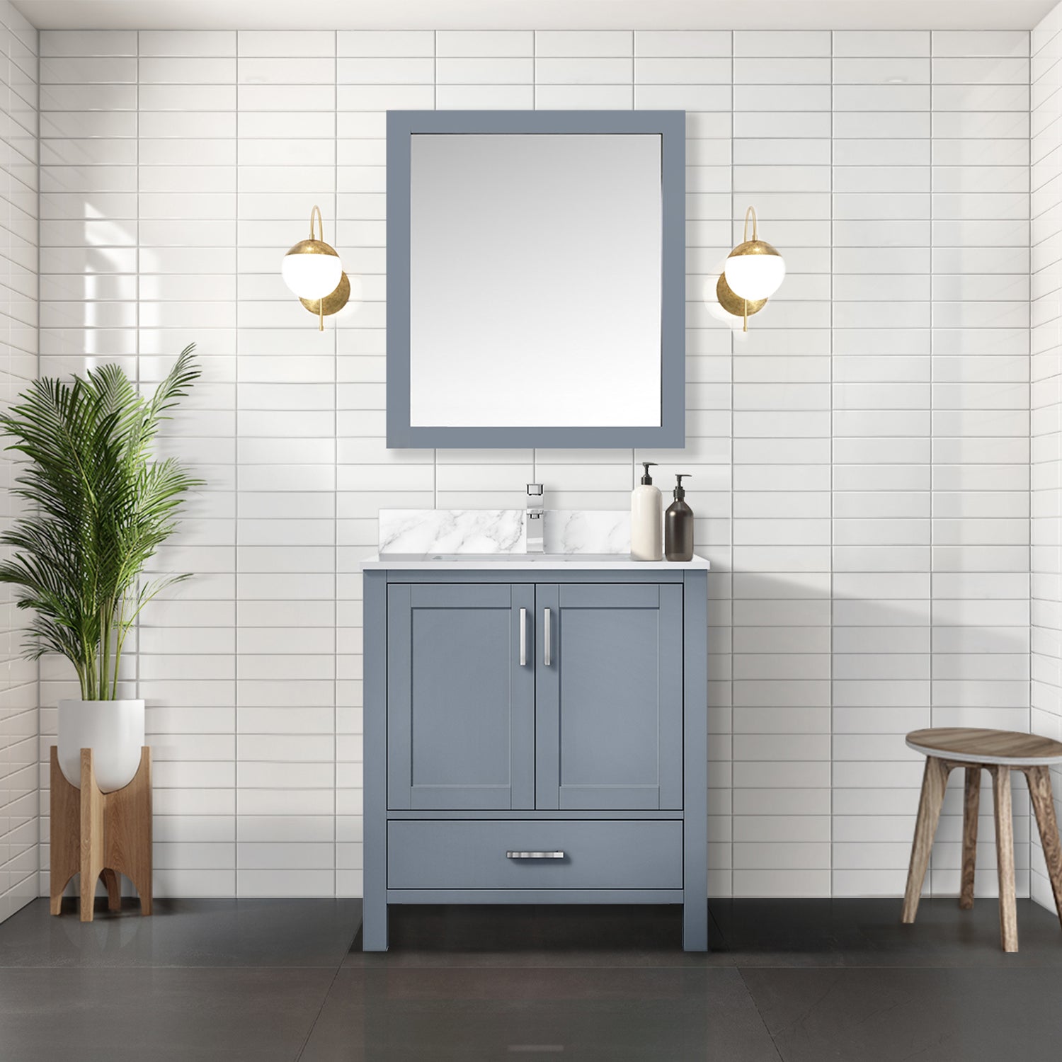 dark grey vanity