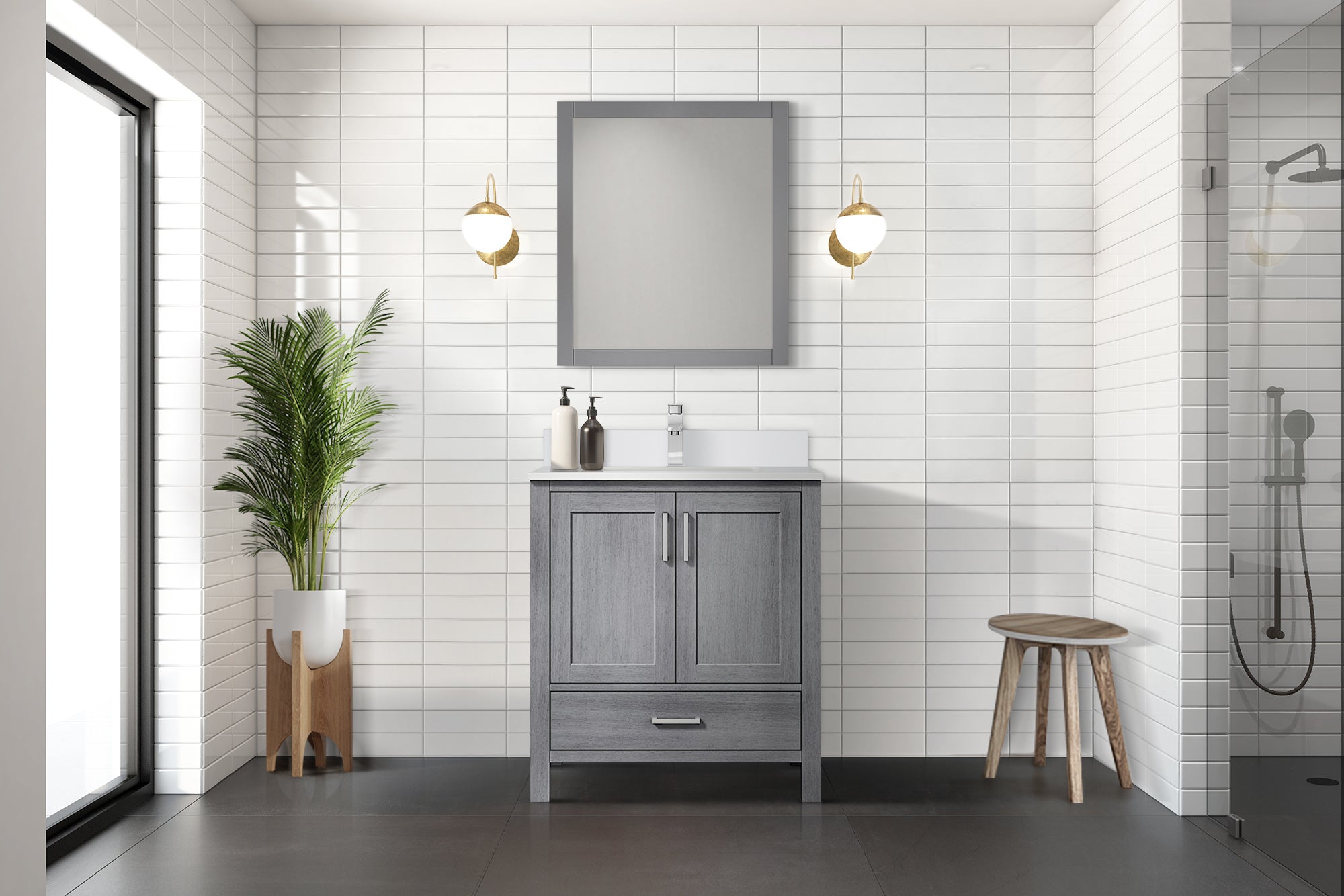 distressed grey vanity