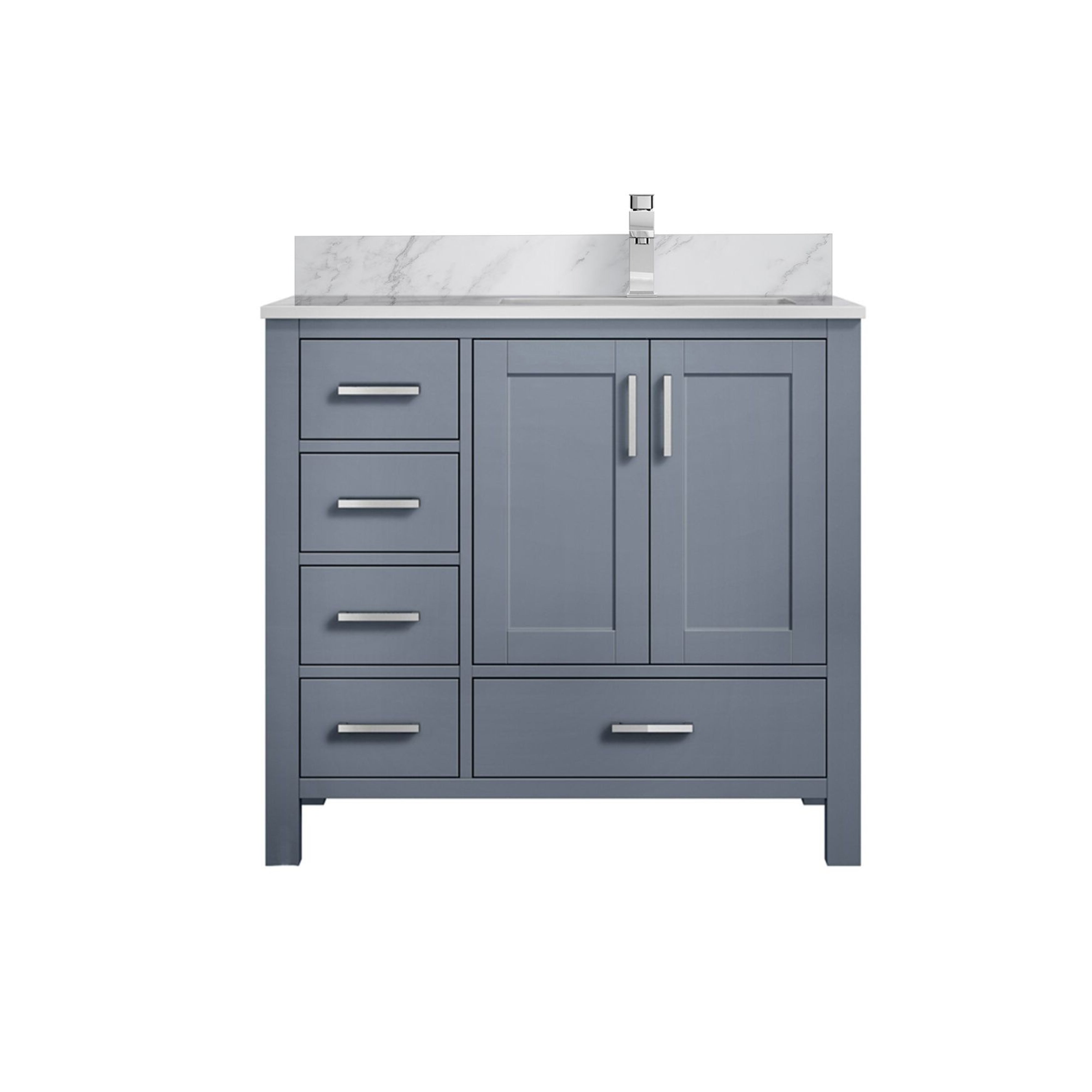 Lexora Jacques 36 in. W x 22 in. D Right Offset Bath Vanity