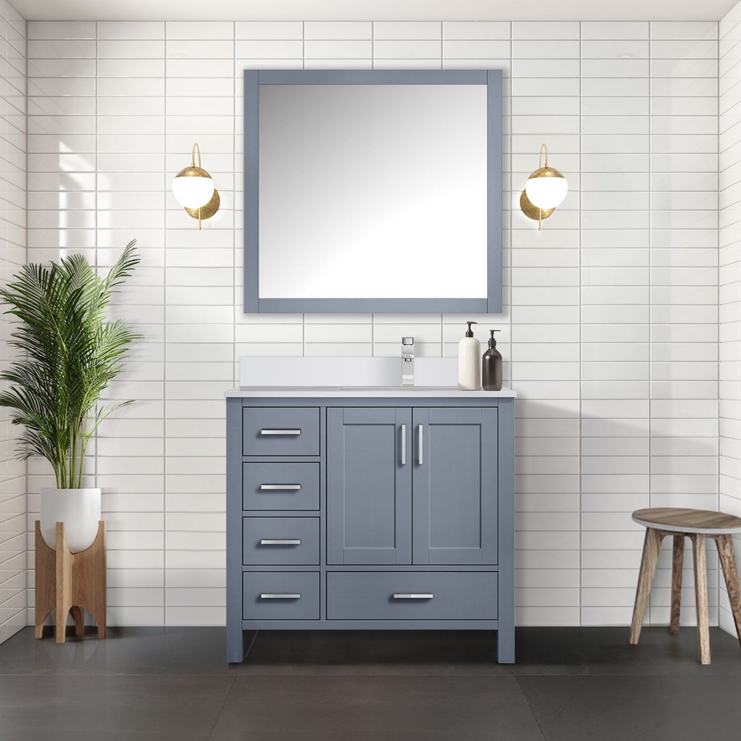 dark grey vanity
