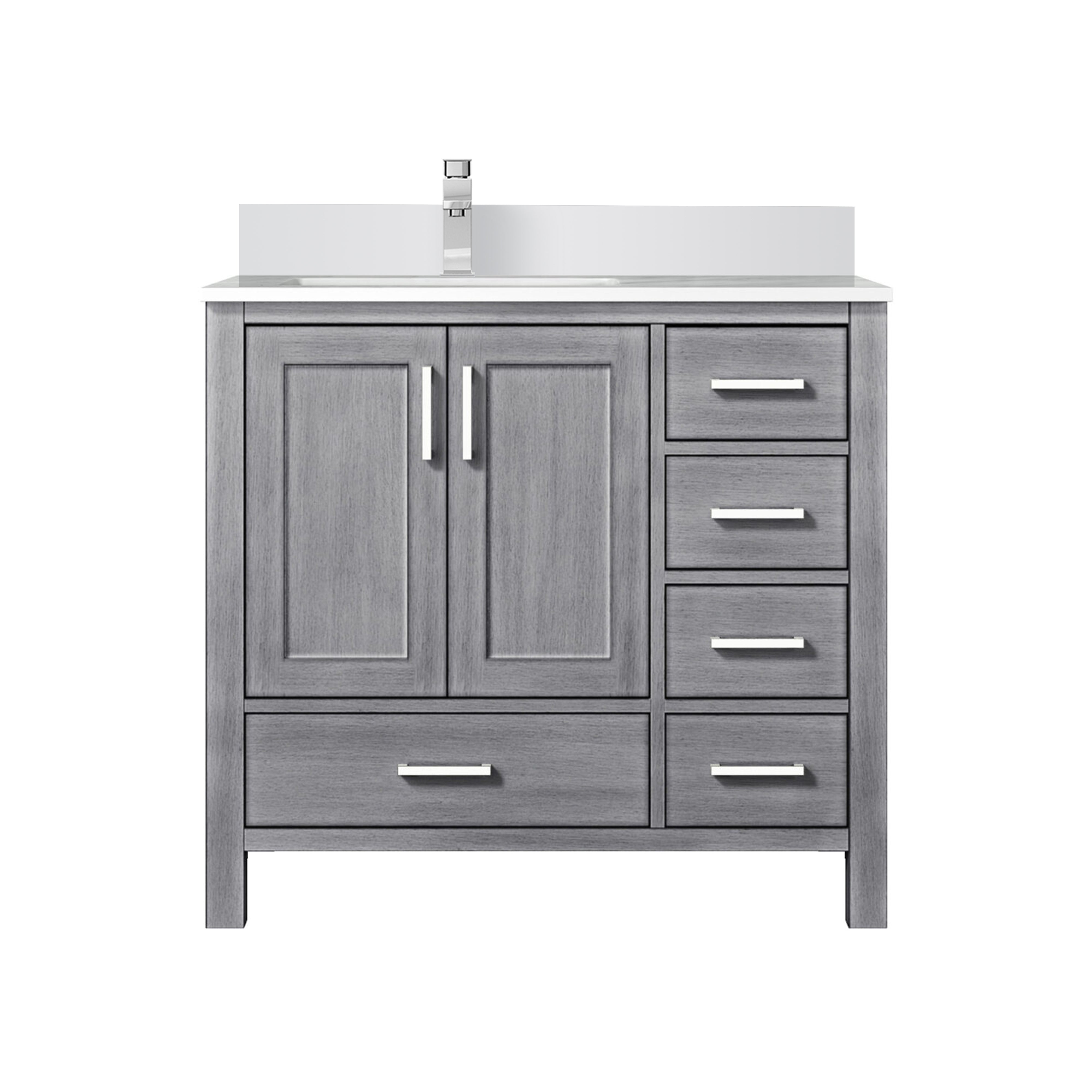 Lexora Jacques 36 in. W x 22 in. D Left Offset Bath Vanity