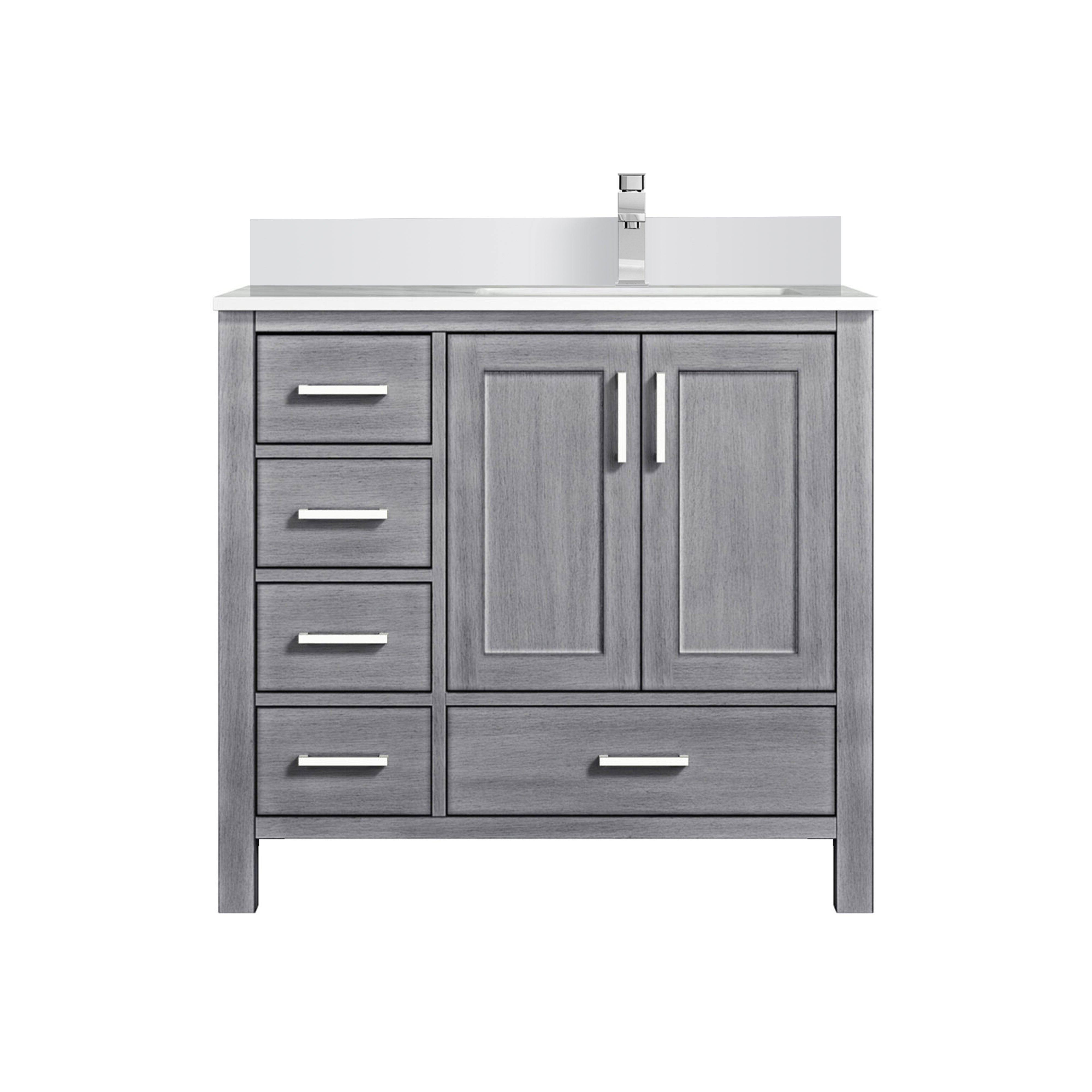 Lexora Jacques 36 in. W x 22 in. D Right Offset Bath Vanity