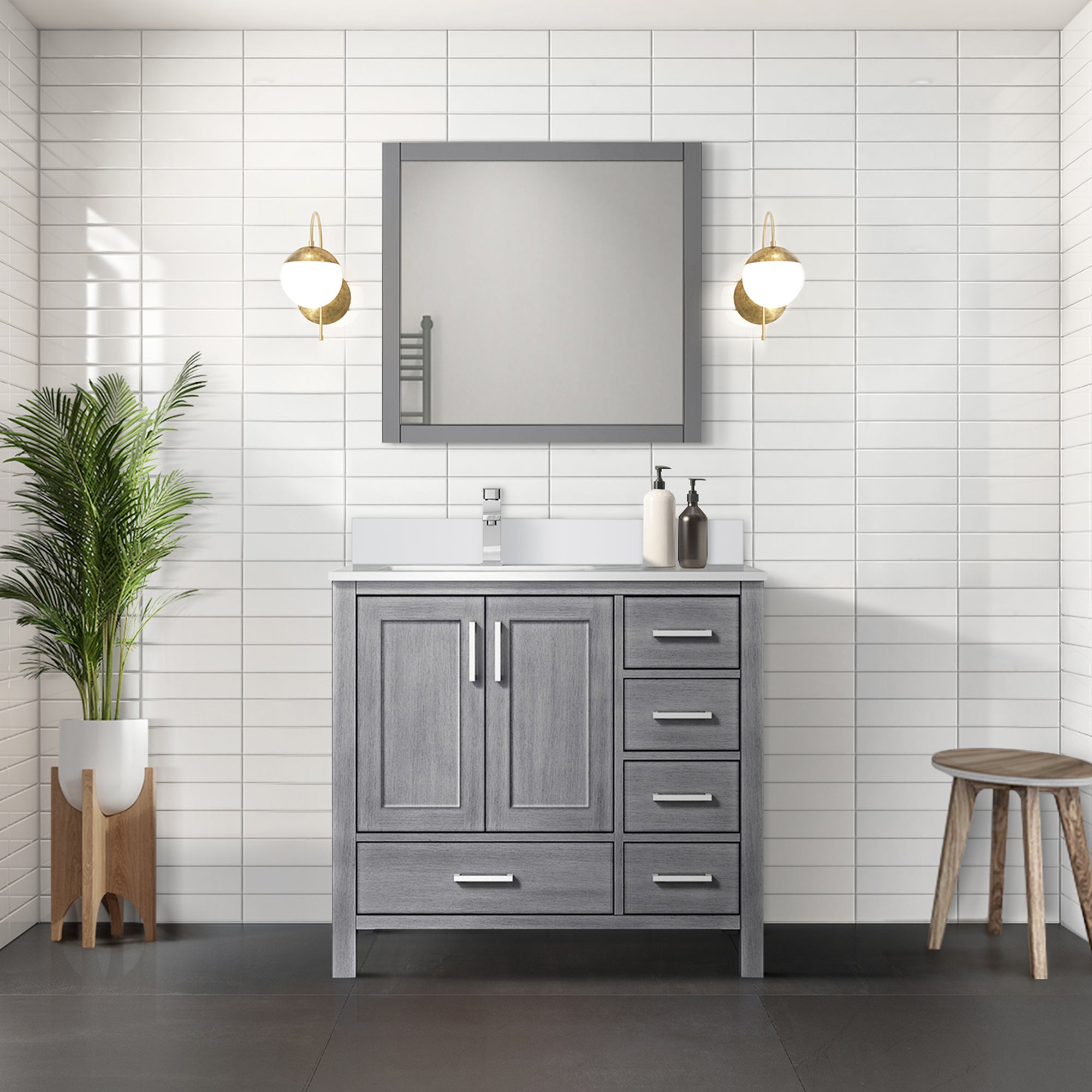 distressed grey vanity