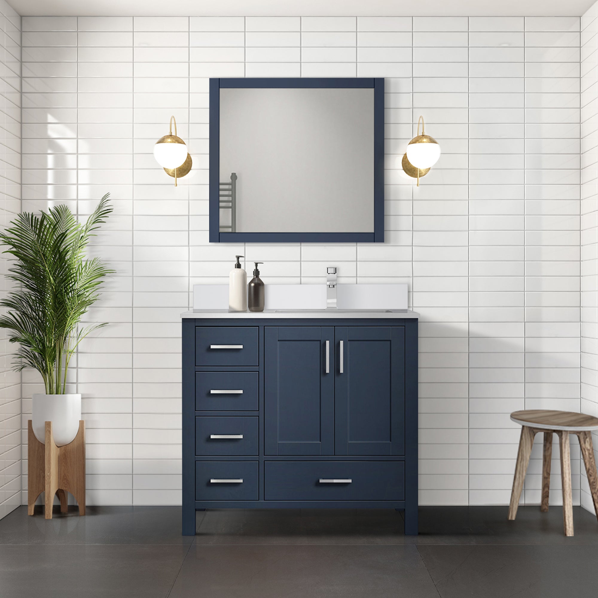 navy blue vanity