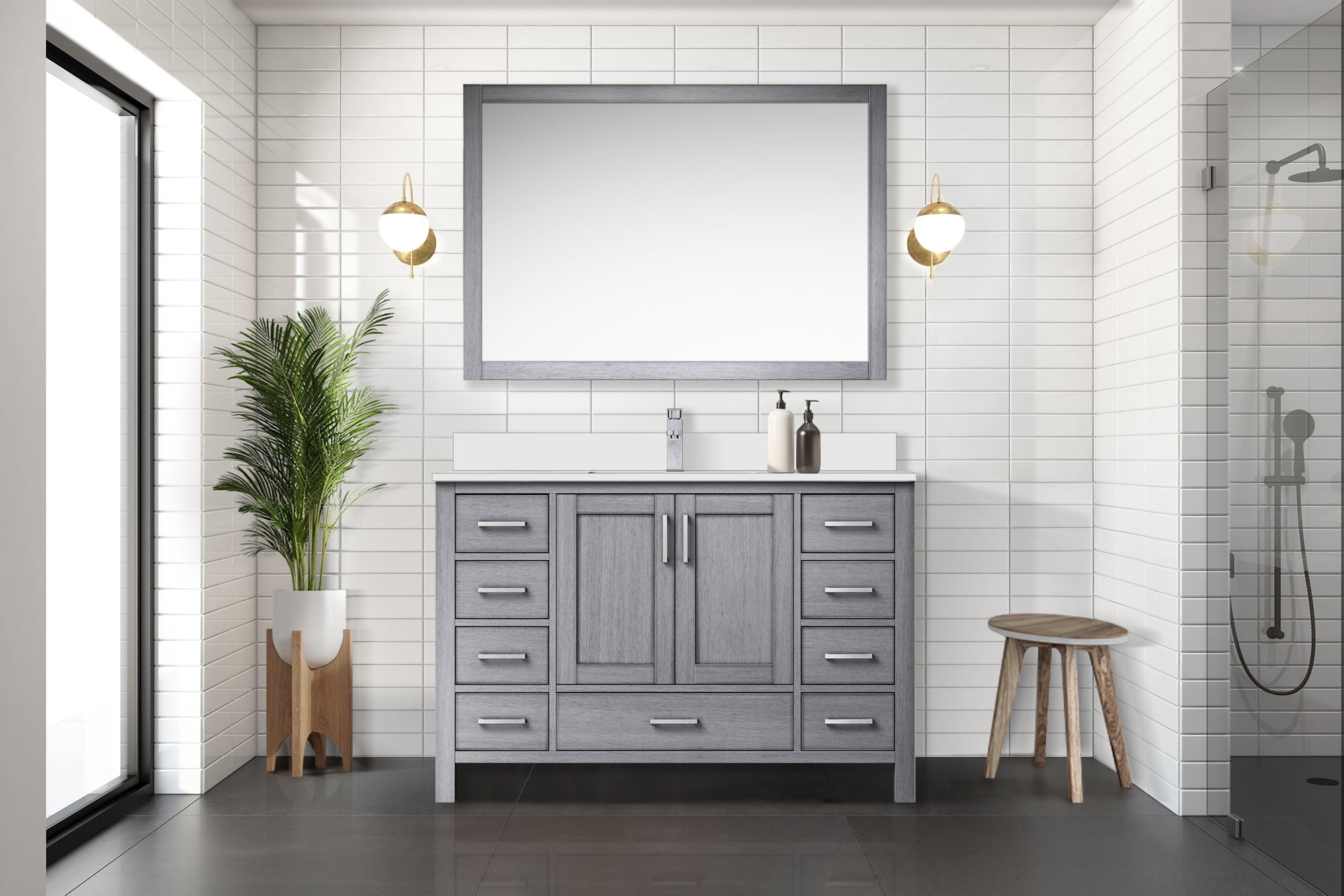 distressed grey vanity
